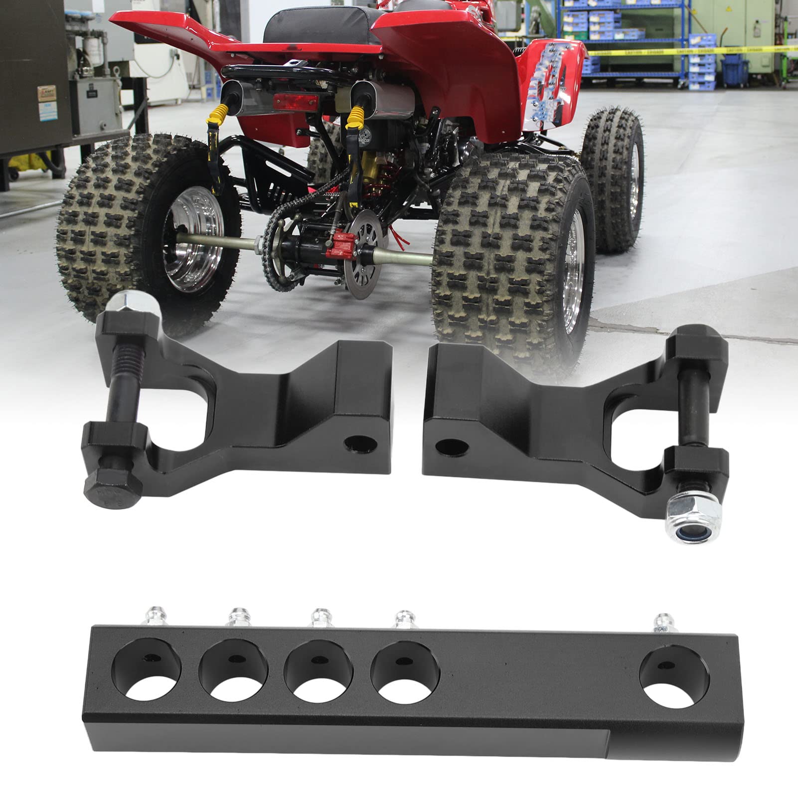 Kit D'abaissement Avant Arrière ATV, Kit D'abaissement Avant Arrière Réglable Compatible avec Banshee 350 YFZ350 Warrior 350 YFM350X (le noir)