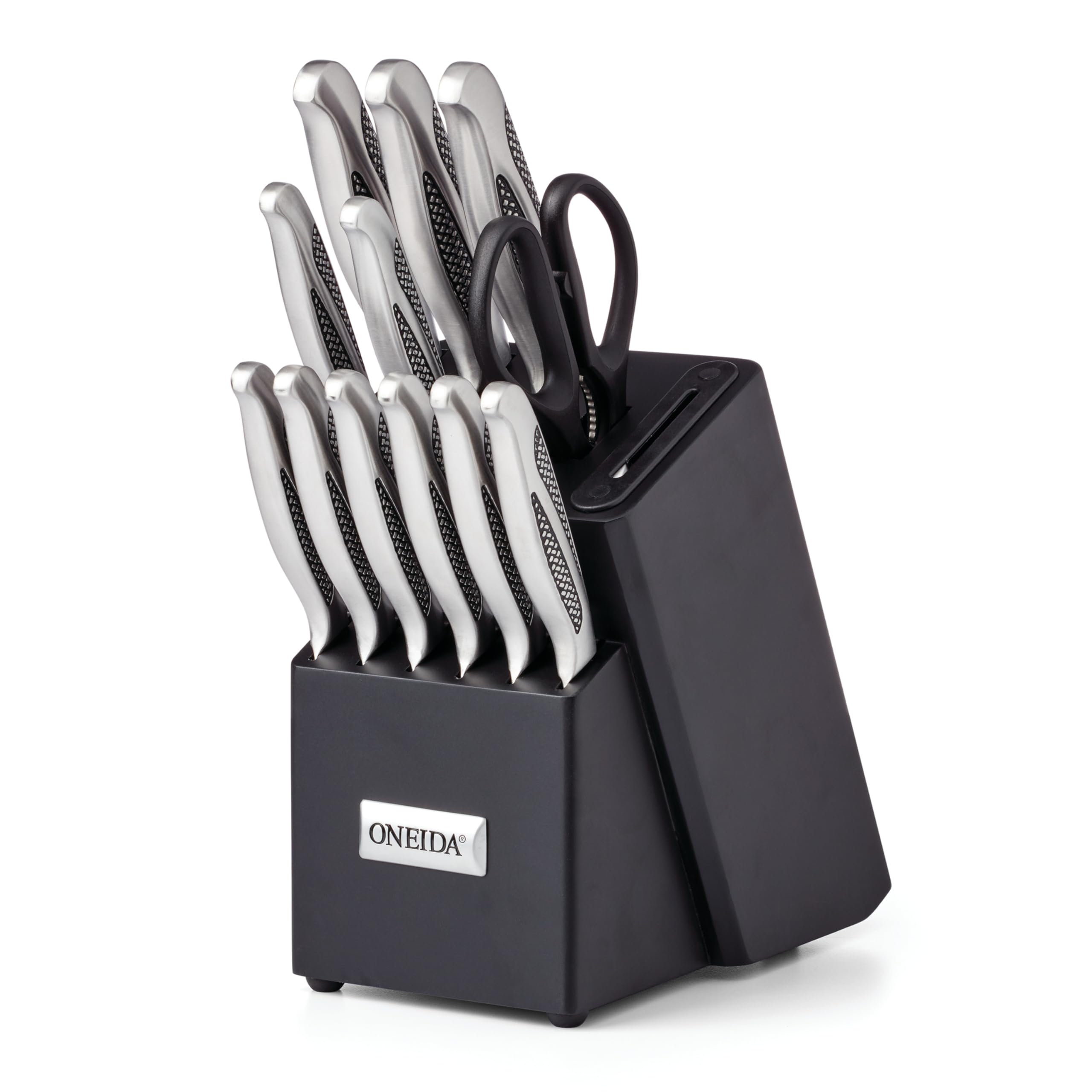 Amazon.com: Oneida Crosshatch Cutlery Set – 14-Piece Cutlery Block
