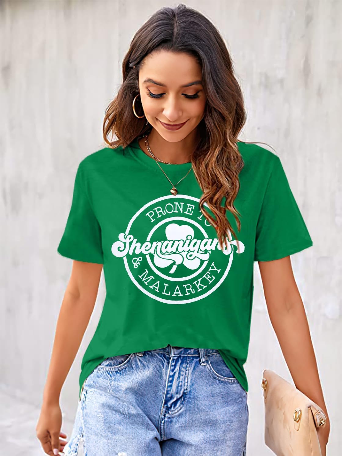 Womens St Patrick's Day Shirts Let The Shenanigans Begin Shirt Lucky T Shirt Shamrock Tee Funny Sayings Tops - Image 2