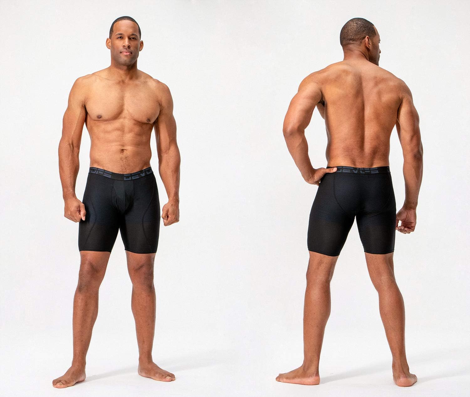 DEVOPS Men's Perfomance Cool Dry Mesh Underwear Boxer Trunk 6-inch Brief (3 Pack) - Image 2