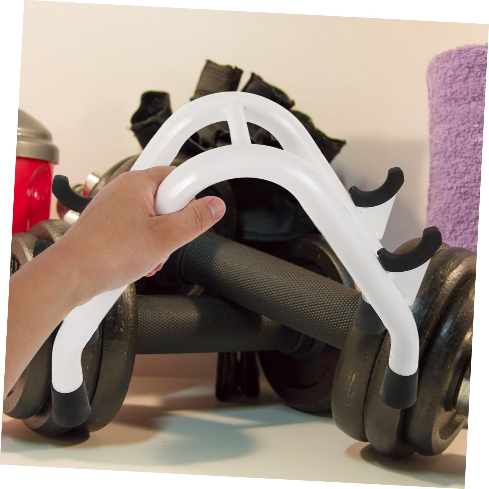 BESPORTBLE Soporte Vertical Para Pesas Mancuernas De Hierro Resistente Con Base Antideslizante Para Gimnasio y Hogar Estante Duradero y Estable Para Almacenamiento Seguro De Mancuerna y Barra