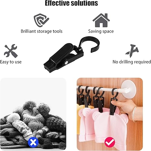 Miniatura 4 de Clip giratorio para gancho de lavandería, colgador giratorio de ropa de plástico, pinza antideslizante multiusos, organizador colgante para