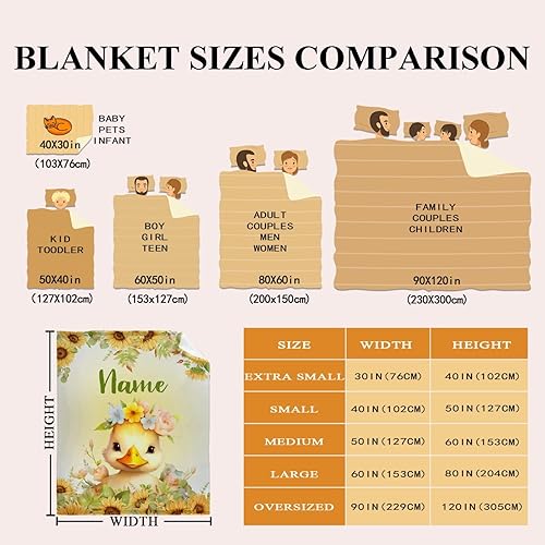 Miniatura 65 de Manta personalizada con diseño de jirafa y elefante, manta de franela suave, acogedora y ligera con nombre para sofá, cama, sofá, regalo, unisex