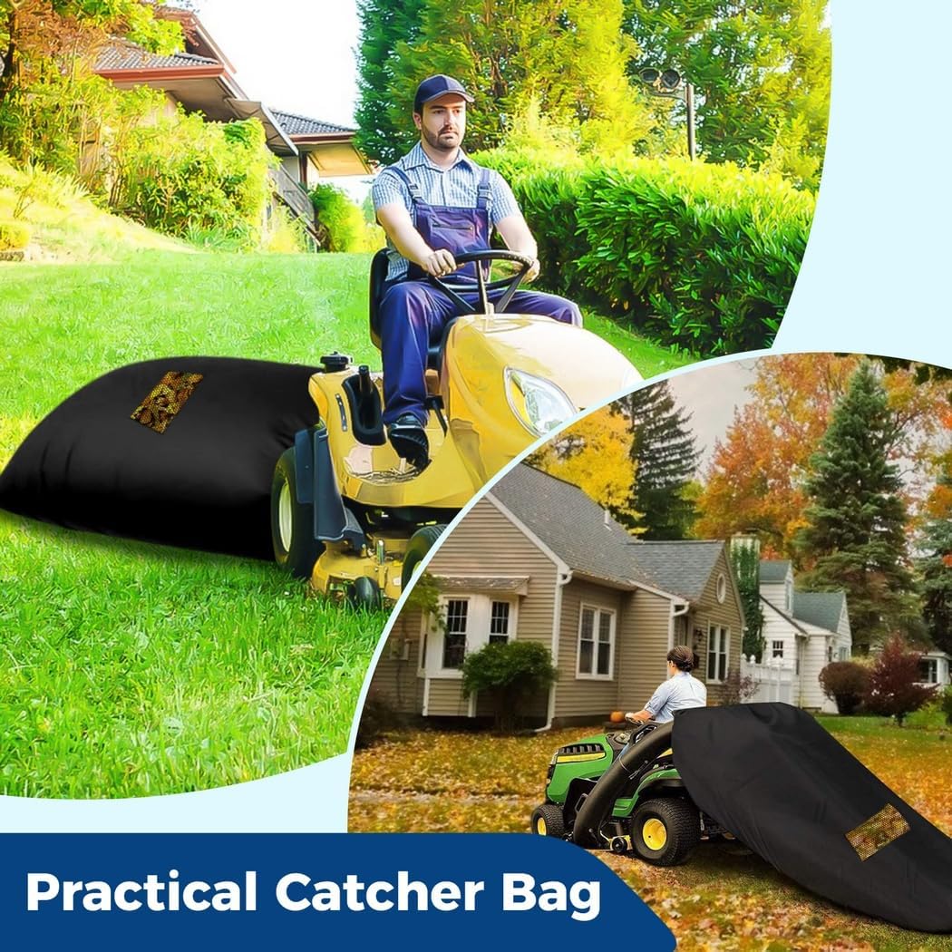 Gardening Leaf Catcher Bag, Oxford Cloth Large Capacity Leaf Collection Tool For Lawn Mowers