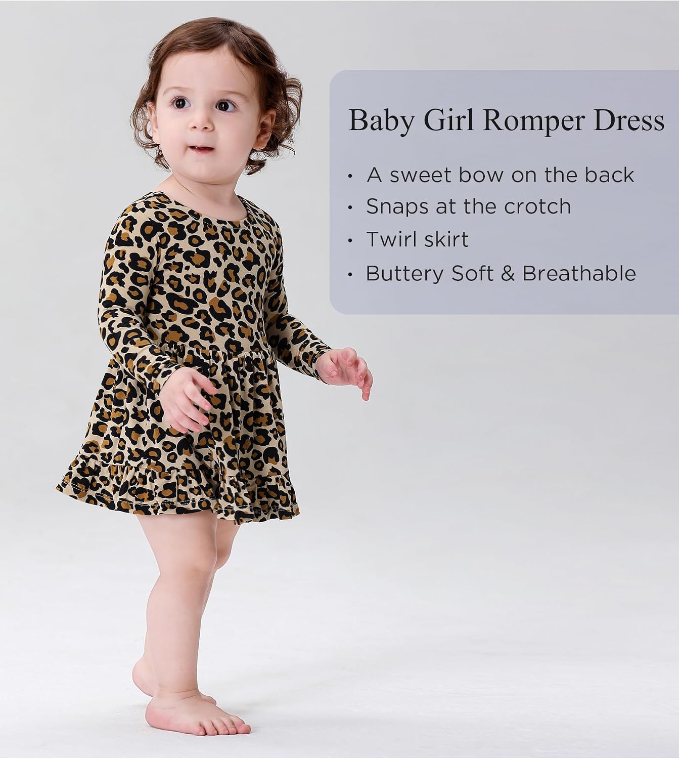 Bamboo Viscose Baby Girl Bodysuit Long Sleeve Cute Bow Infant Girls Romper Dress