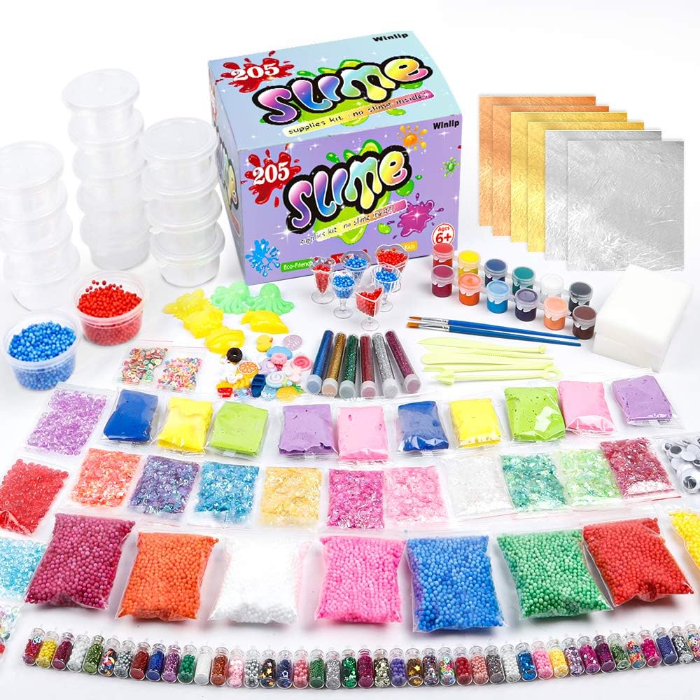 Slime Supplies Kit 80 Pack Slime Beads Charms Includes Floam Foam Beads Fishbowl Beads Glitter Jars Slices Pearl Colorful Sugar Paper Accessories and Slime Tools for DIY Slime Making