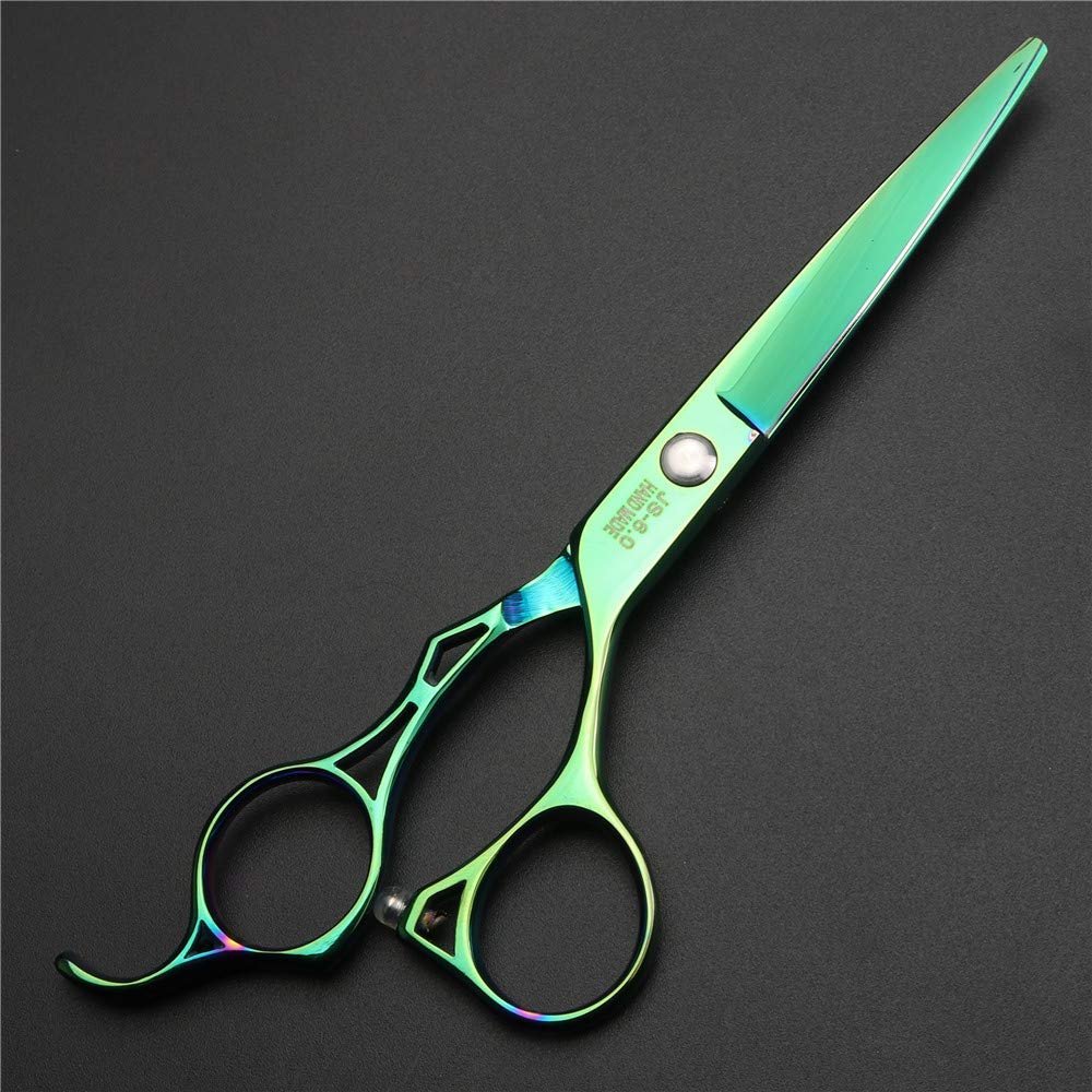 Jiesenyu - Forbici professionali da parrucchiere, 15,2 cm, in acciaio 440C, colore: Verde