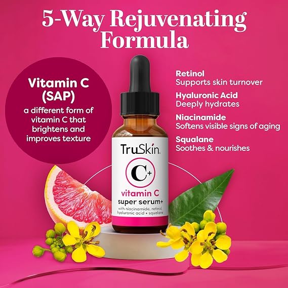 TruSkin Vitamin C Super Serum for Face, 5 Skin Benefits, 1 fl oz