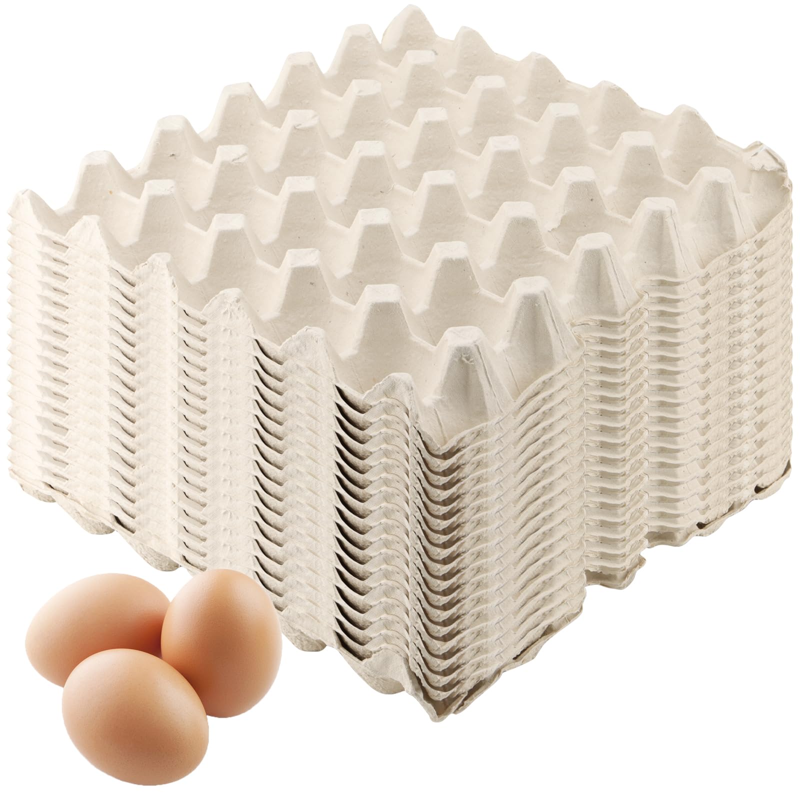 25 Stück Pappe Eierkartons 30er, Eierpappen Weiß Eierbehälter, Leere Eierkartons Pappe Eierschachtel für 30 Eier, 30 x 30 cm