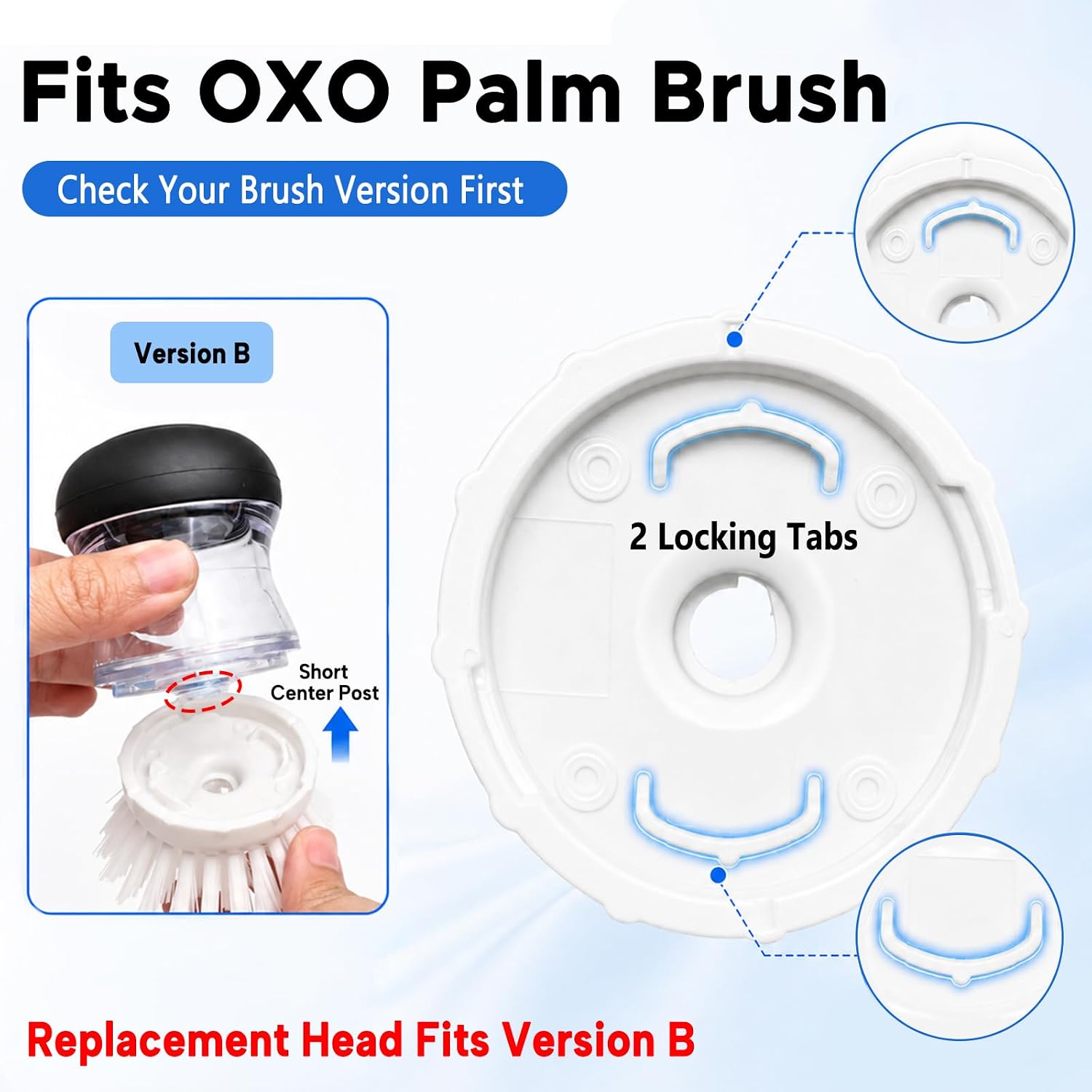 4 Pack Palm Brush Refills for OXO Soap Dispensing Dish Brush, White image 2