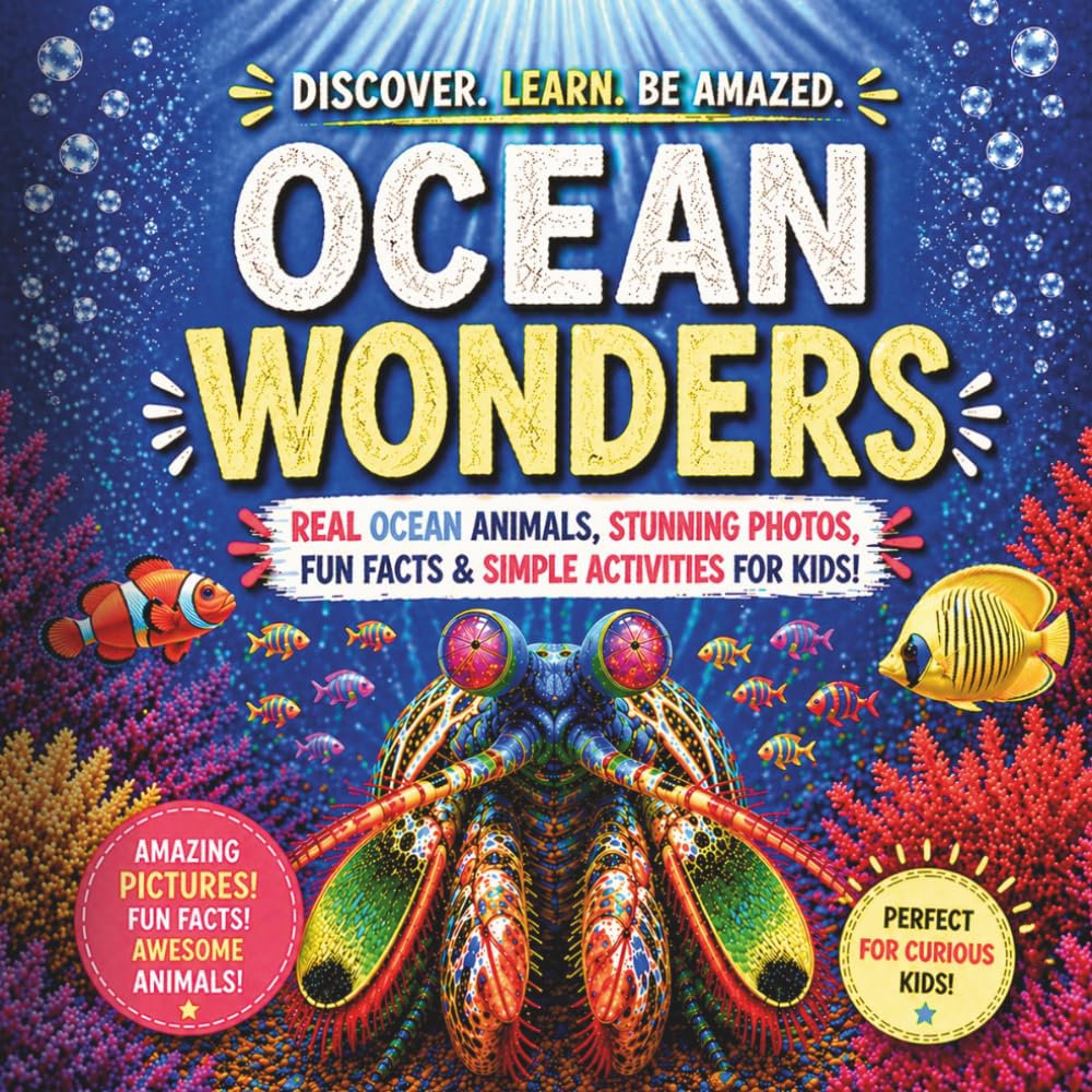 Ocean Wonders: Real Ocean Animals,Stunning Photos,Fun Facts and Simple Activities for Kids