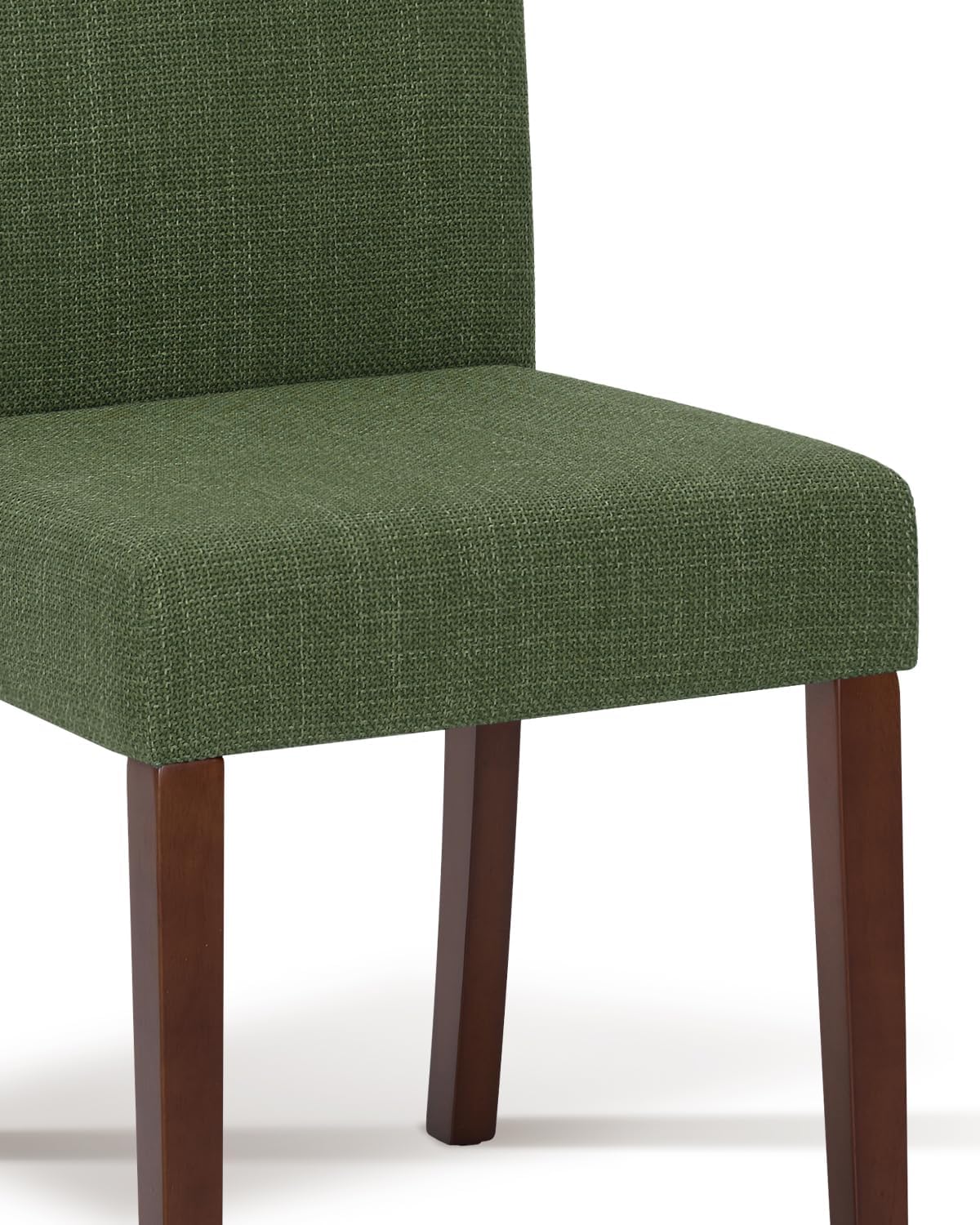 Upholstered Dining Chairs Set of 4 - Line Fabric Modern Farmhouse Kitchen Chairs,Mid-Back Dining Room Chairs with Wooden Legs