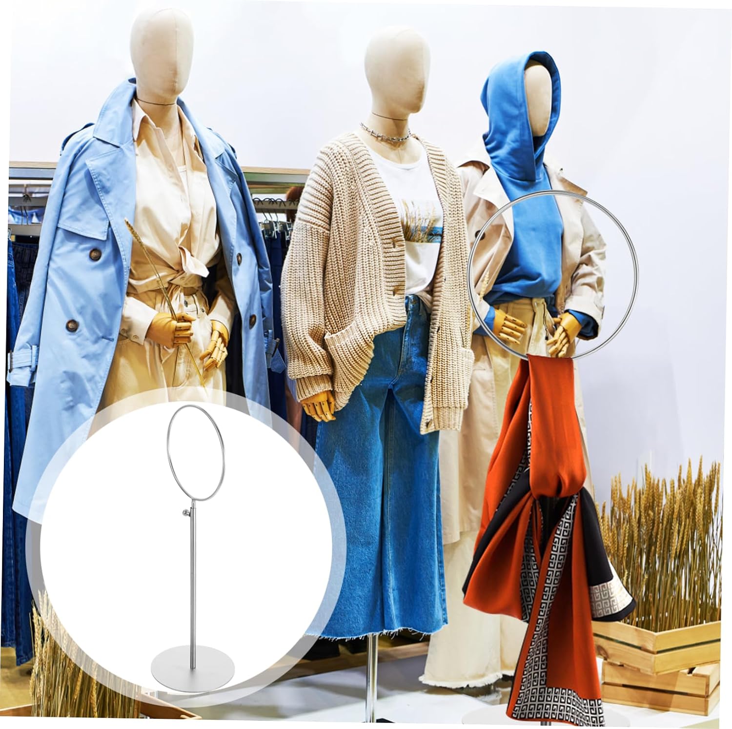 Scarf Display Rack Organizer Stainless Steel for Ties and Shawls