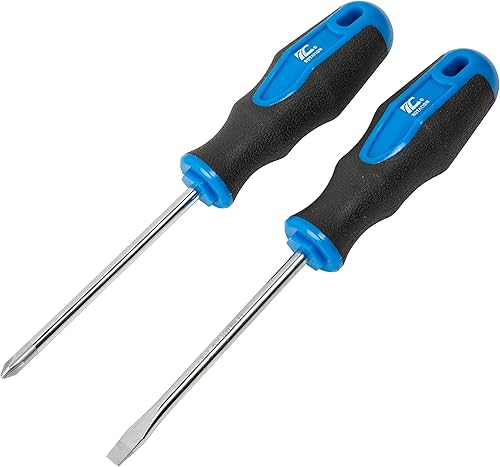 ROTATION Juego de destornilladores magnéticos de 2 piezas con punta de nicromo, 1 Phillips y 1 punta ranurada, juego de destornilladores