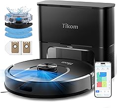 Tikom Robot Vacuum and Mop, 6000Pa Robotic Vacuum Cleaner with Self-Emptying Base, 90 Days Capacity, LiDAR Navigation, Hom...
