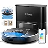 Tikom Robot Vacuum and Mop, 6000Pa Robotic Vacuum Cleaner with Self-Emptying Base, 90 Days Capacity, LiDAR Navigation, Home Mapping, Ideal for Pet Hair, Hard Floors, Carpet (L8000 Plus)