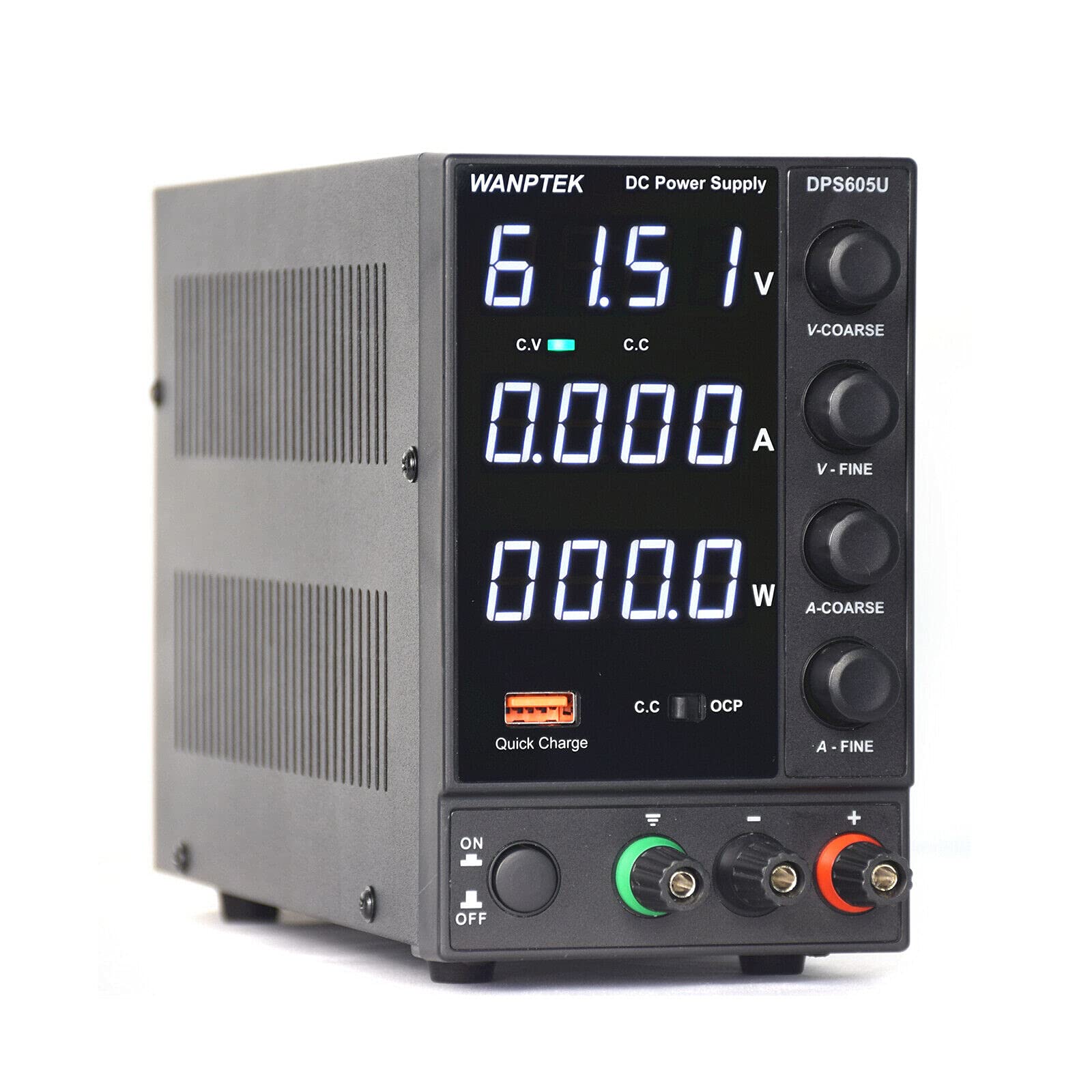 Fuente de alimentación de laboratorio, 60 V, 5 A, CC, regulable, estabilizada, pantalla digital, fuente de alimentación conmutada con indicador LED de 4 dígitos, regulación de voltaje en la salida