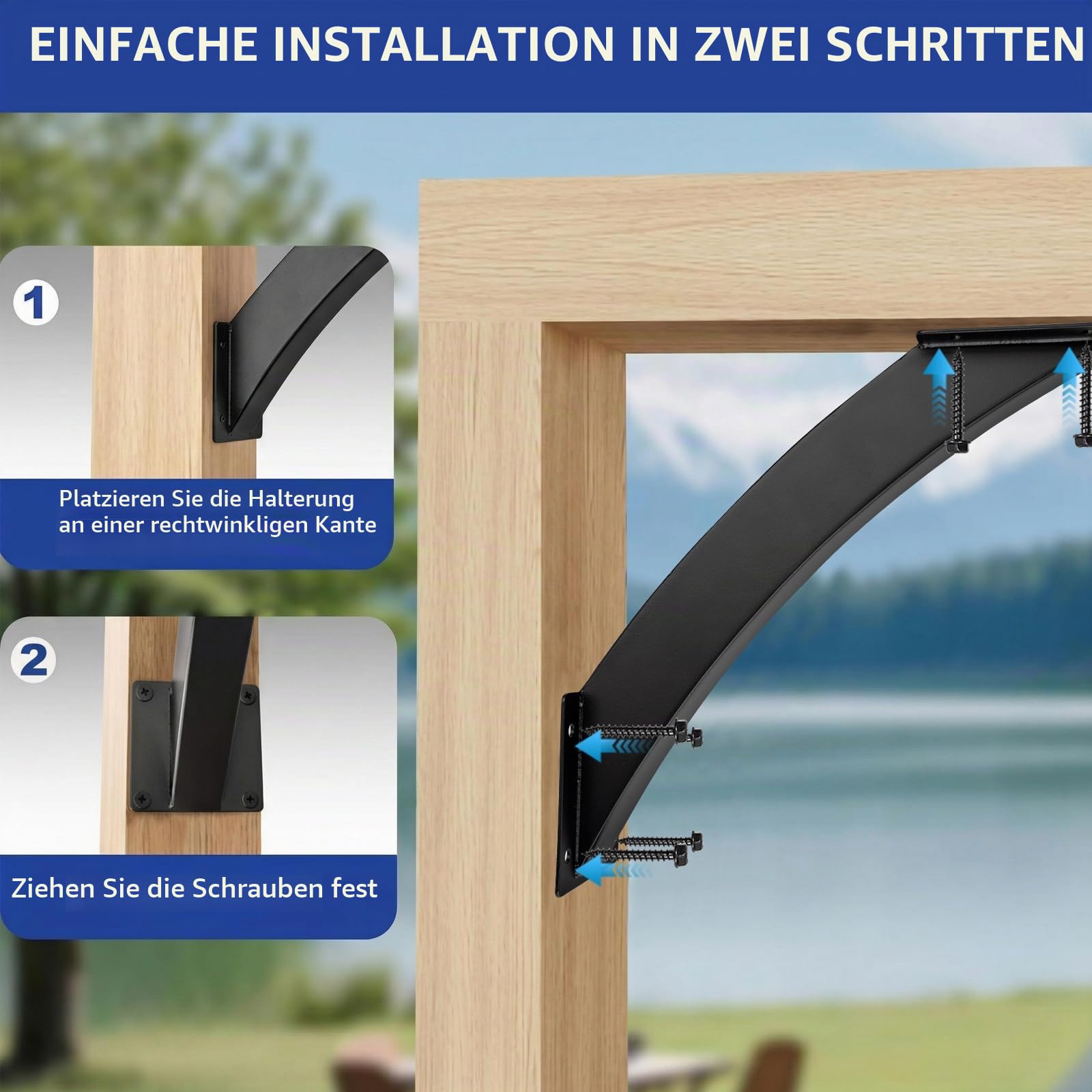 4 Stück 45-Grad-Winkelhalterung, Balkenverbinder/Pfostenverbinder | Eckverbinder Holzverbinder, Eckhalterung Holzbalken Pavillon Halterungs Set, Pergola Verbinder/Pergola Brackets