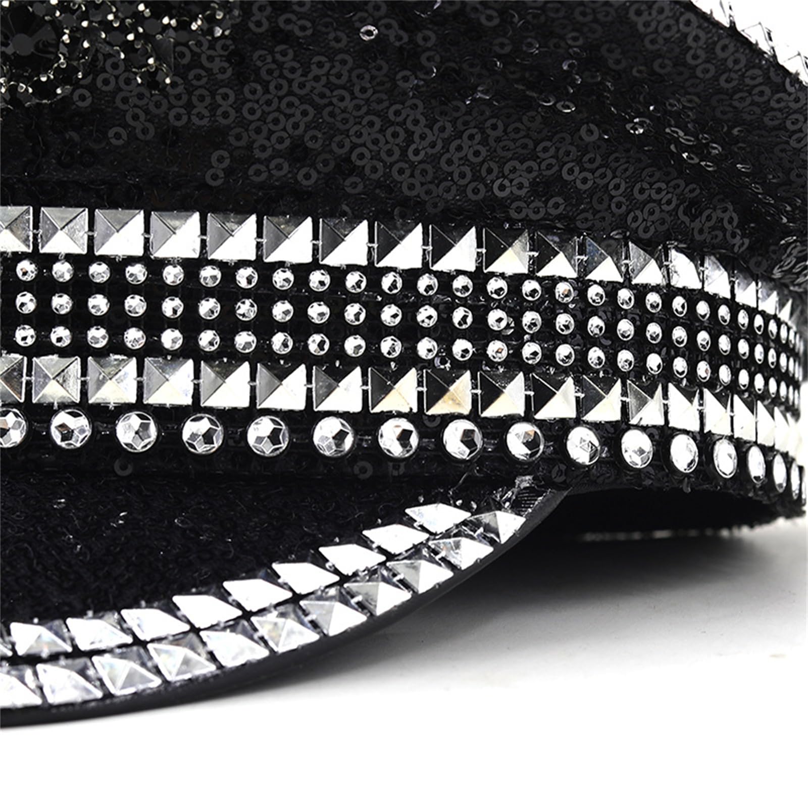 Cappello con Paillettes Strass per Cappello da Sergente da Sposa da Donna Cappello da Capitano per Feste di Compleanno alla Moda per Night Club