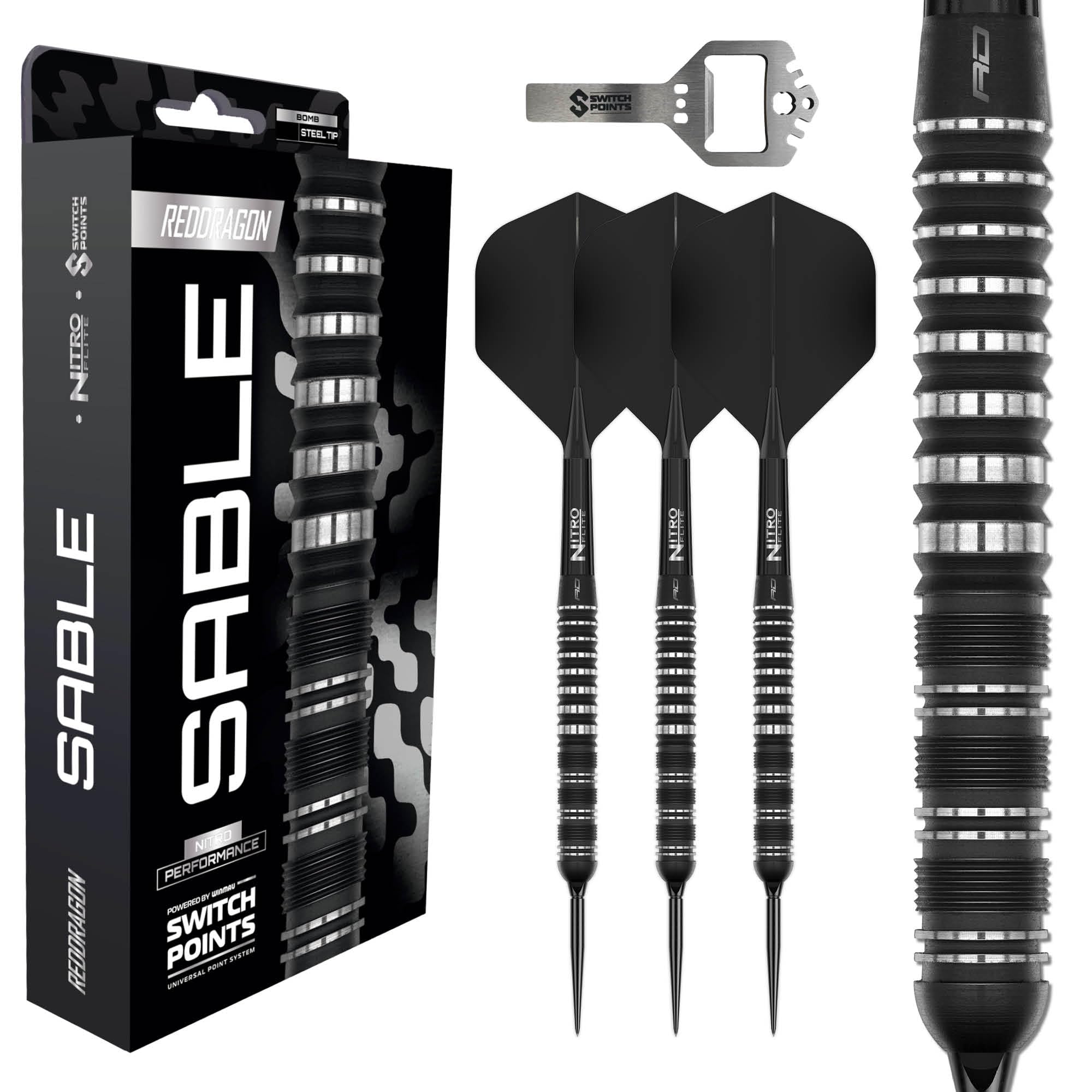 RED DRAGON Darts | Sable 21g Darts Set | Switch Points | Parallel Barrel