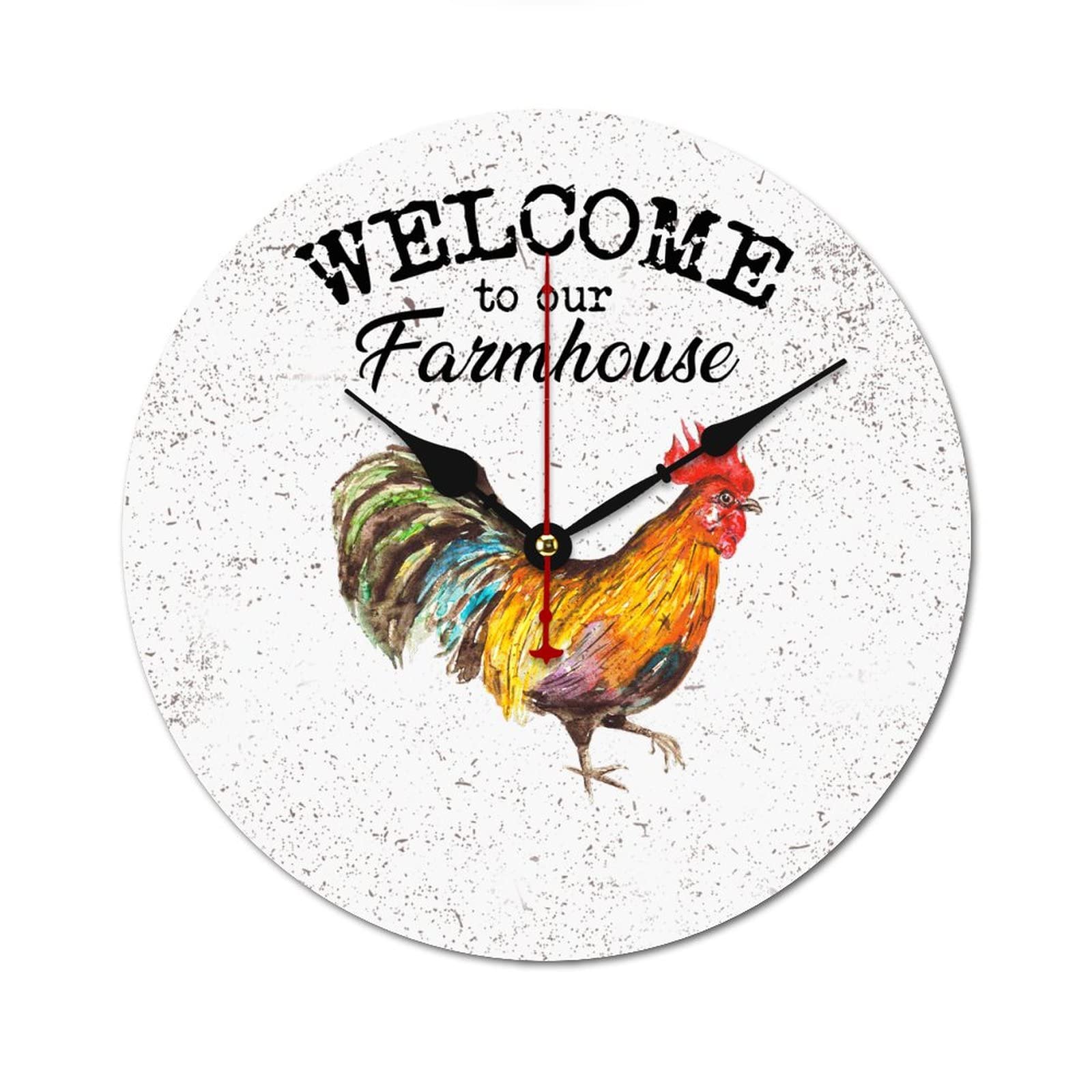 Horloge murale en bois Welcome to Our Farmhouse 38 cm finitions premium