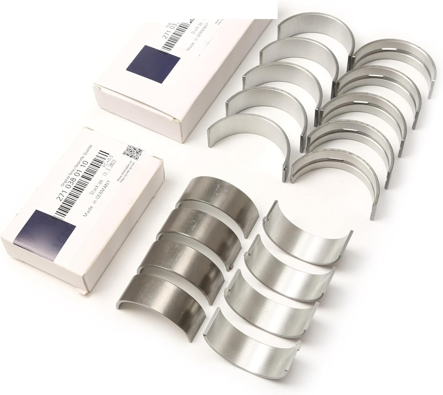 Car Oversized 0.5MM Connecting Rod and Crankshaft Bearings Set 2710380110 2710330601 Compatible with Benz C 180 CGI E 260 CGI SLK 250