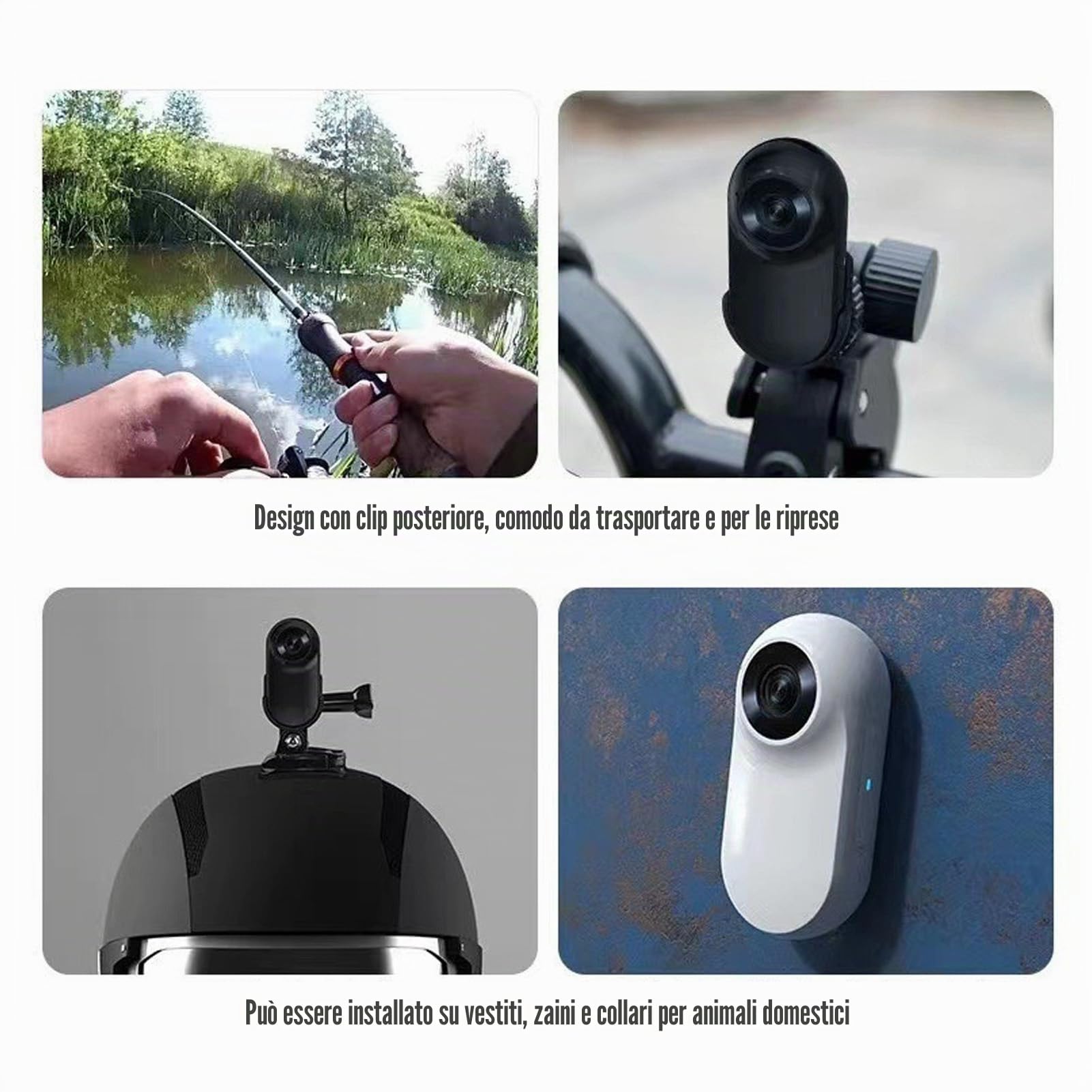Fabater Collare per Gatti, Collare Localizzatore per Cani HD 1080P, Mini Action Cam per Registrazioni Video in Interni Ed Esterni, WiFi Non Necessario, Prodotti per Animali Domestici