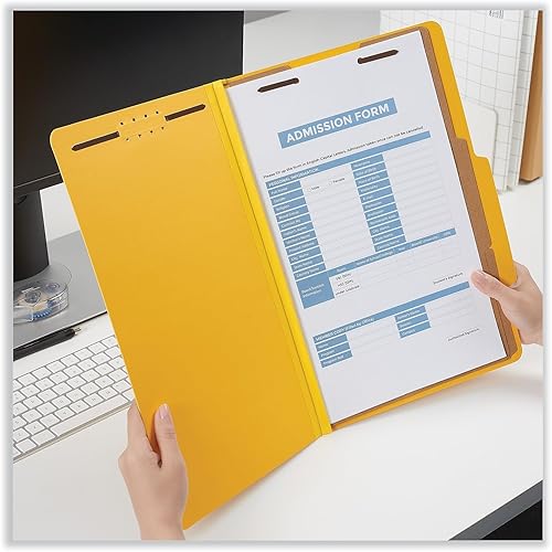 Miniatura 4 de Universal 10314 PB Carpetas con pestaña superior, 6 secciones, tamaño legal, amarillo, 10/caja