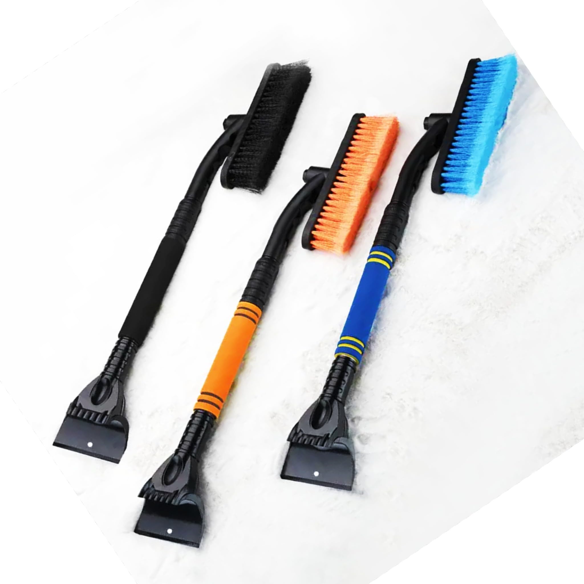 Bricoloco Raschietto per auto 3 in 1, girevole a 360°, telescopico per neve, ghiaccio e gelo (2)