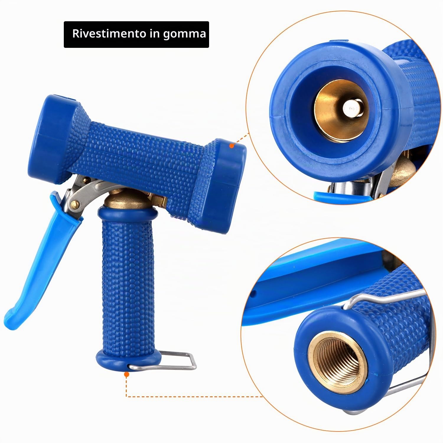 QWORK® Pistola per Pulizia, Pistola di Pulizia G1/2", per l'irrigazione del Giardino, Lavori di Pulizia