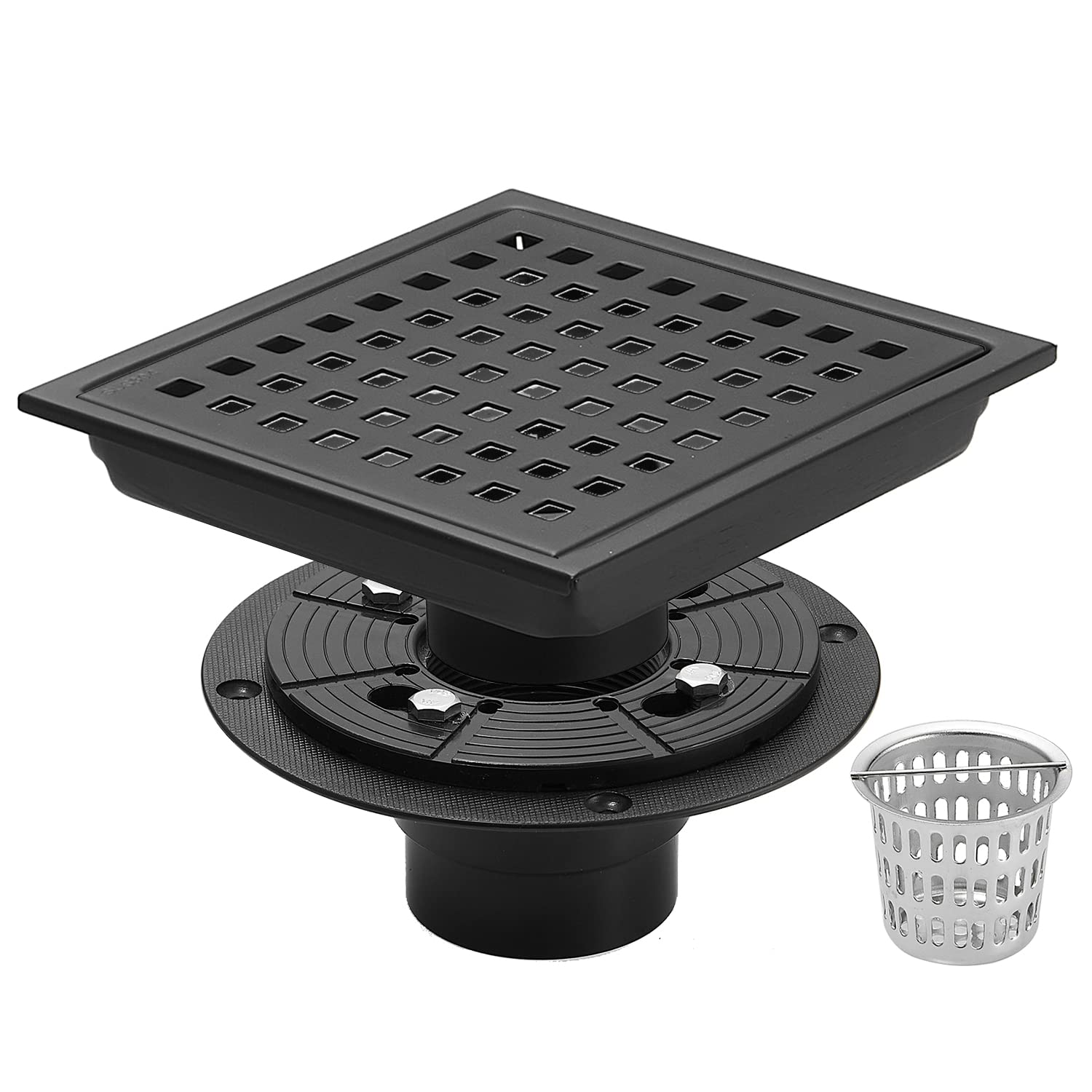 Buy APROMOOM 6 Inch Square Shower Floor Drain with Flange Quadrato Pattern Grate Removable