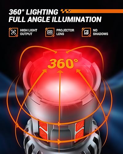 Miniatura 5 de SEALIGHT 7443 7440 Bombilla LED Roja para Luces de Freno, T20 7441 7444 992 W21W Bombilla LED con Proyector para Luces Traseras de Parada, Luces