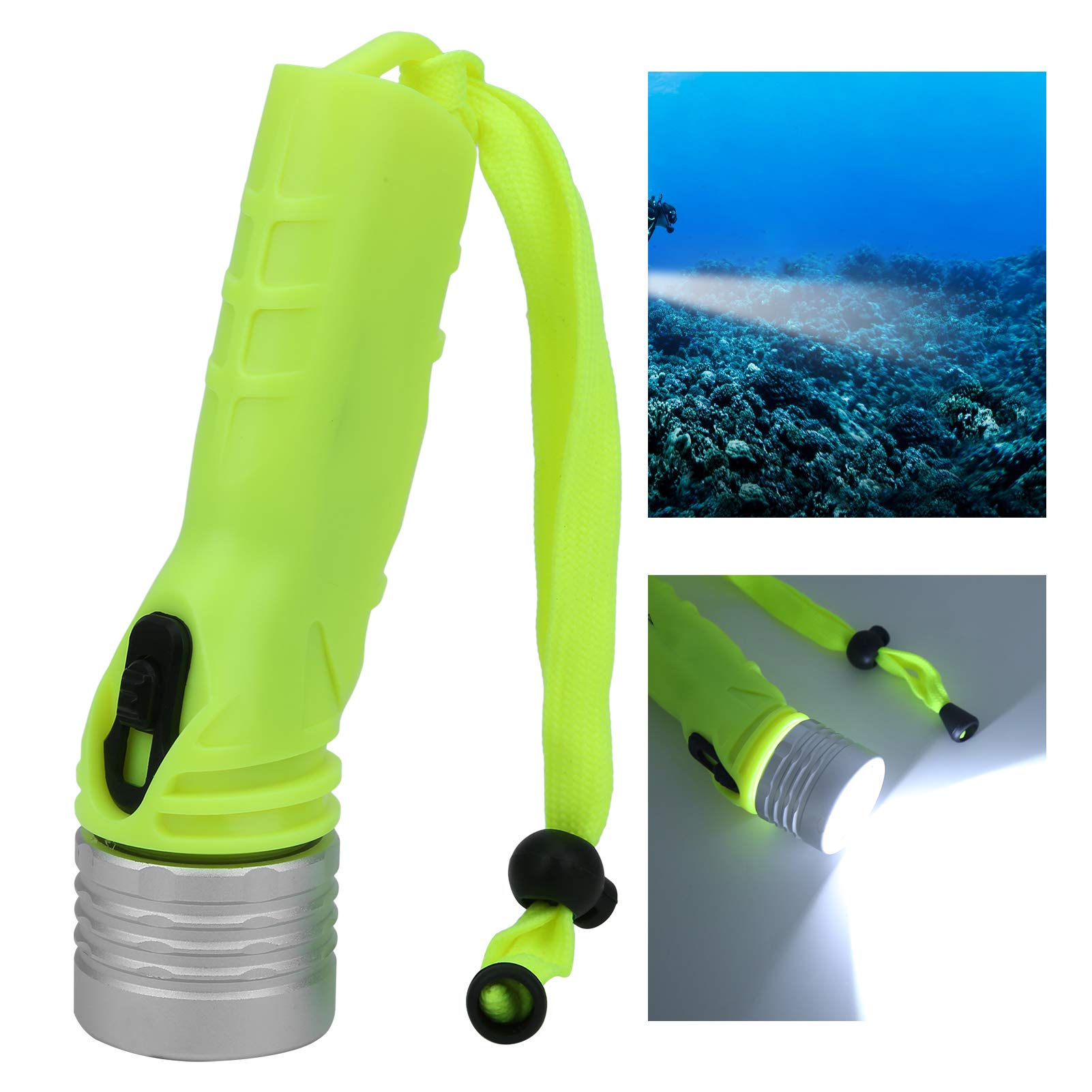 Keenso 4 x AA Diving Flashlight, Aluminium Alloy Dive Torch LED Strong Light Torch for Camping Exploring Diving Diving