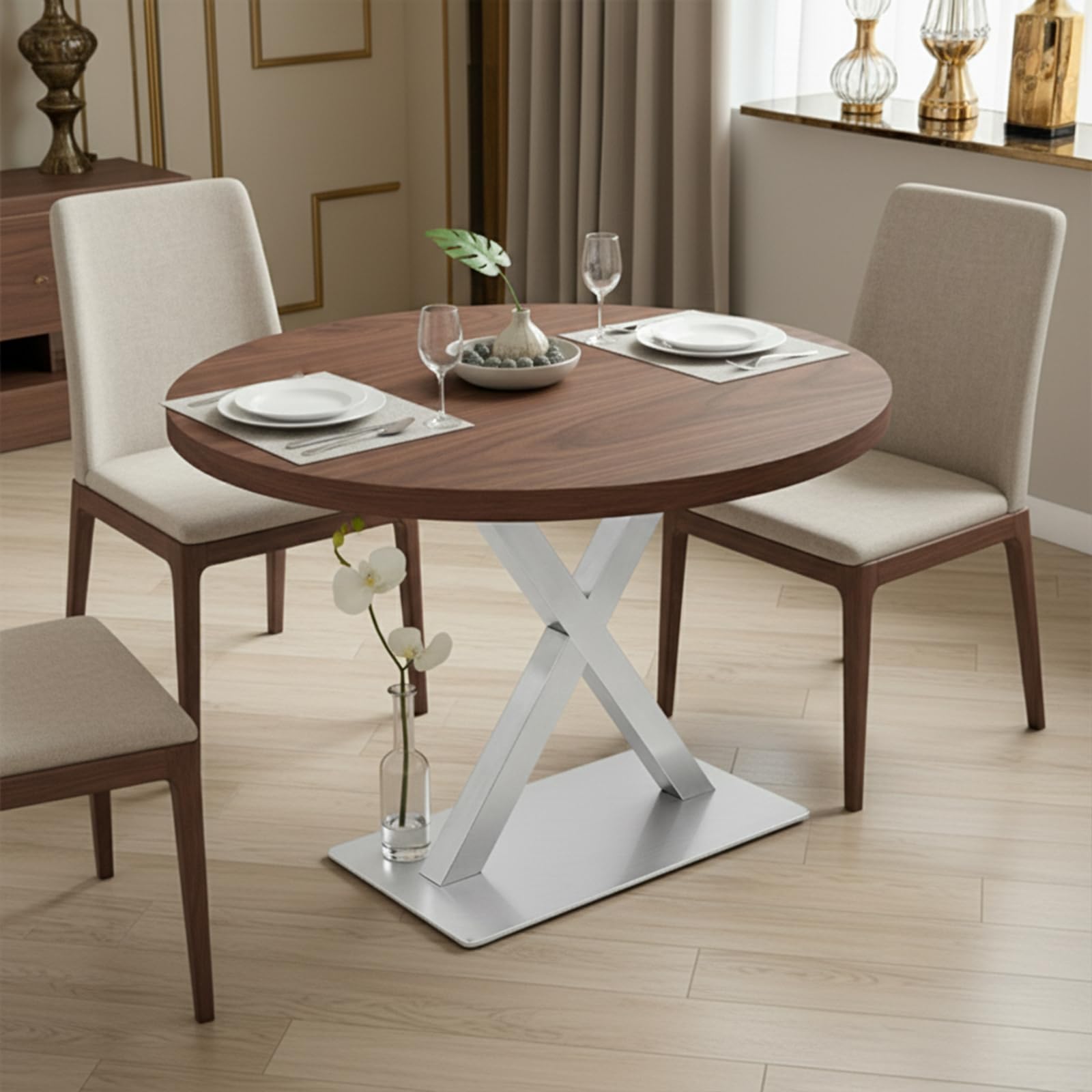 Estructura de mesa de acero inoxidable en forma de X para mesa, altura de 72 cm
