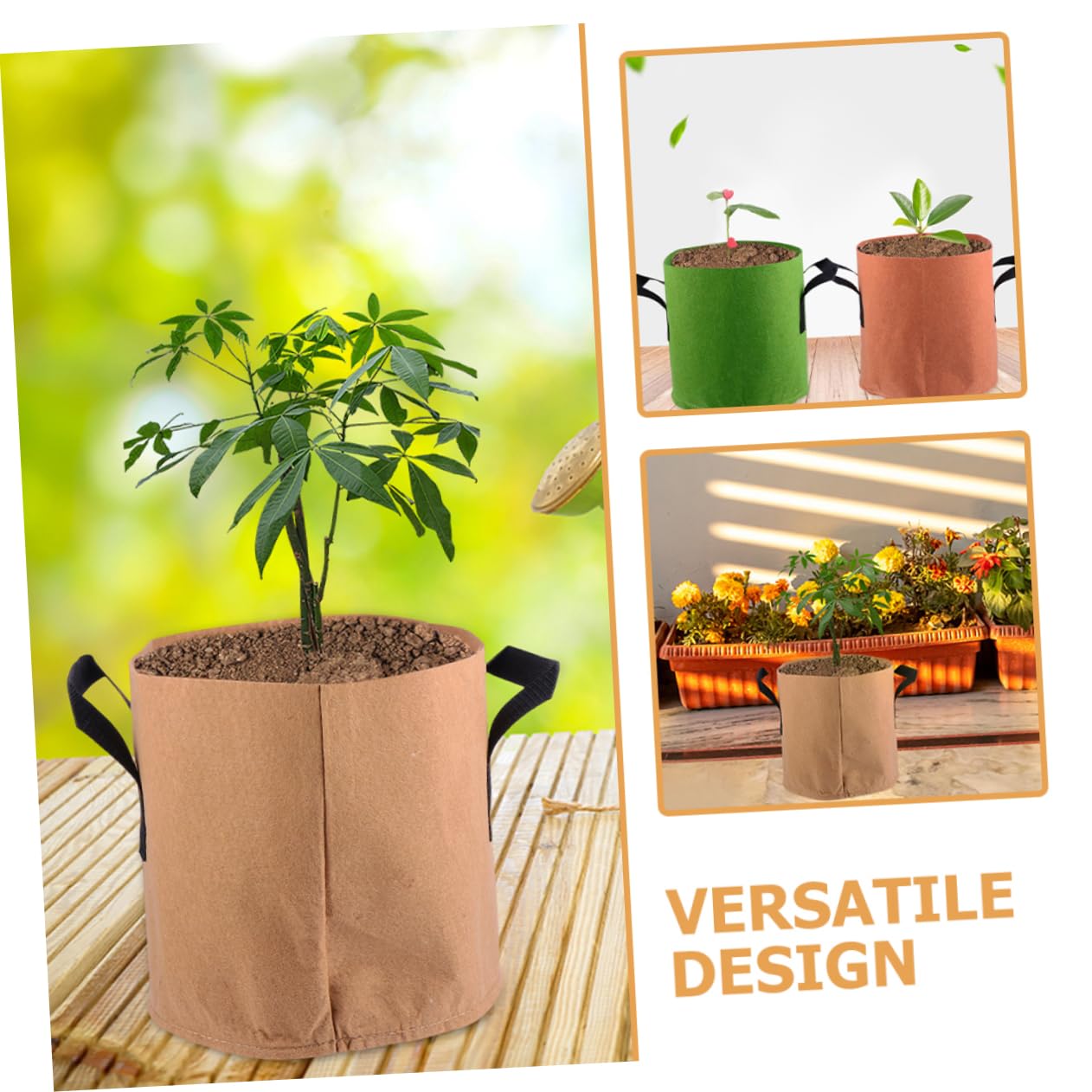 4 Bolsas De Cultivo De Plantas Patatas y Verduras 10 Galones Tela No Tejida Drenaje Transpirable
