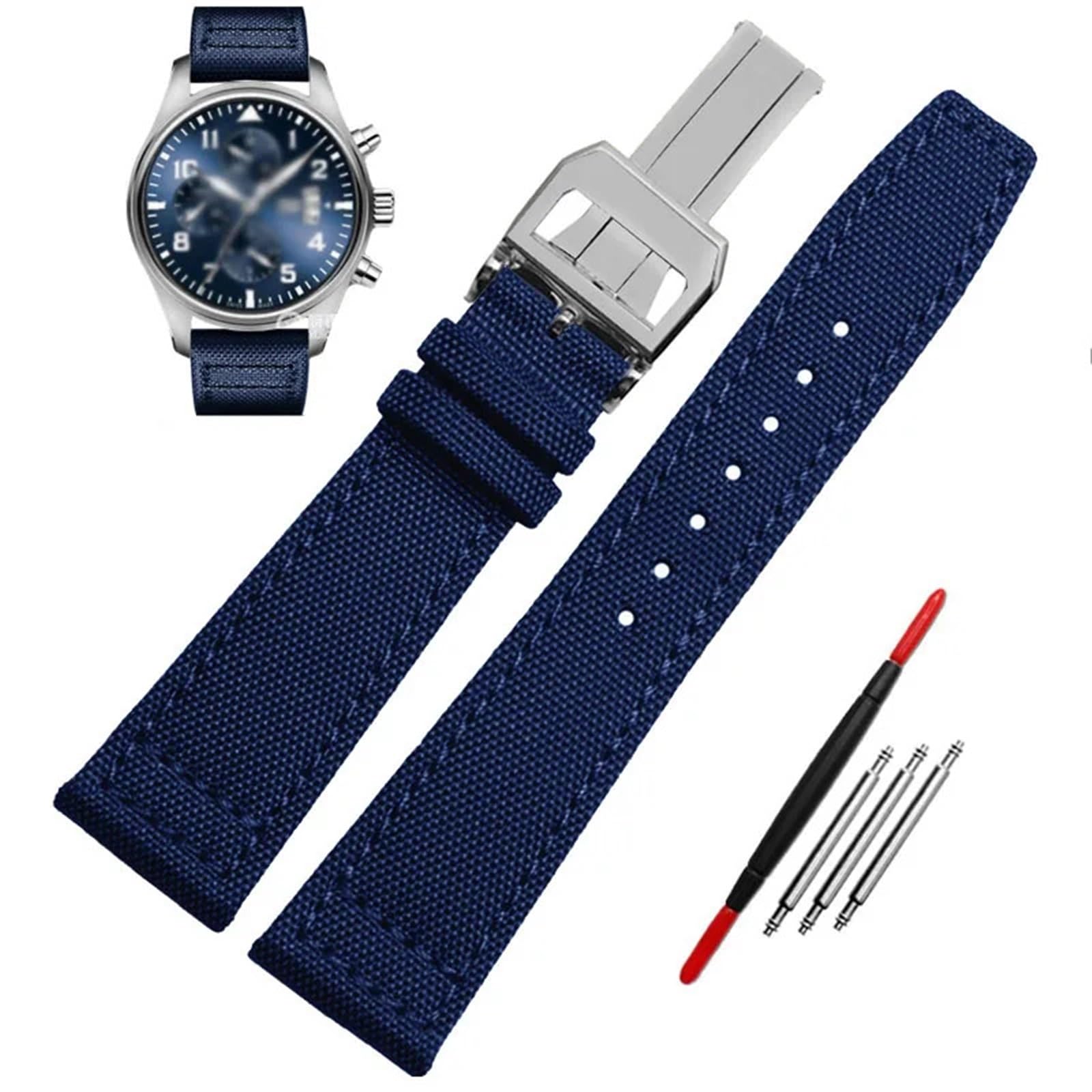 Cinturini in nylon per IWC IW377724 IW371614 cinturino per orologio 20mm 21mm 22mm braccialetto nero verde militare cinturino da polso in tela blu cinturino