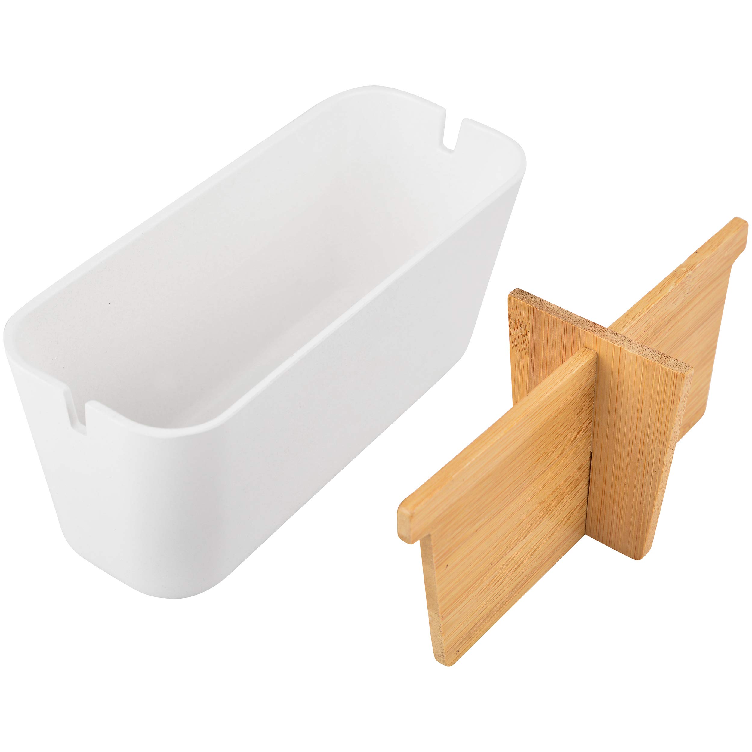 Umweltfreundlicher Organizer – Betonen Sie Ihr Zuhause mit nachhaltiger und natürlicher Dekoration; perfekt für Make-up, Pinsel und Badezimmer-Accessoires; komplett aus Bambus und Maisfaser.