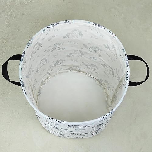 Miniatura 77 de LANGYASHAN Contenedor de almacenamiento, cesta organizadora plegable de tela de lona para ropa sucia, contenedores de juguetes, cestas de regalo, Un