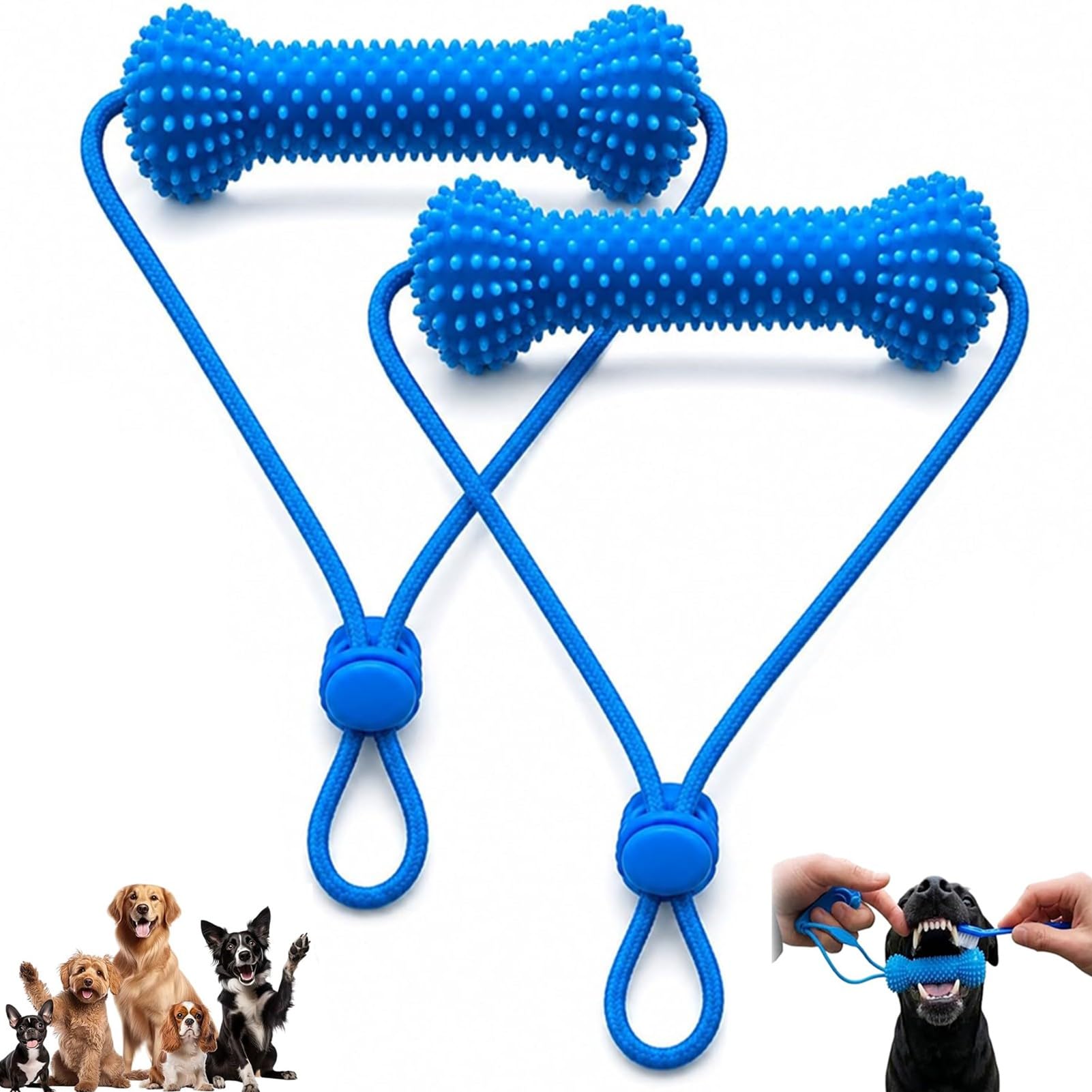 Dual-Action Canine Dental Prop, Dog Dental Chew Toy and Teeth Brushing Aid,Reusable Dogs Toothbrush Toys,Puppy Teeth Cleaning Tool for Easier Pet Oral Care,Small Medium Dogs