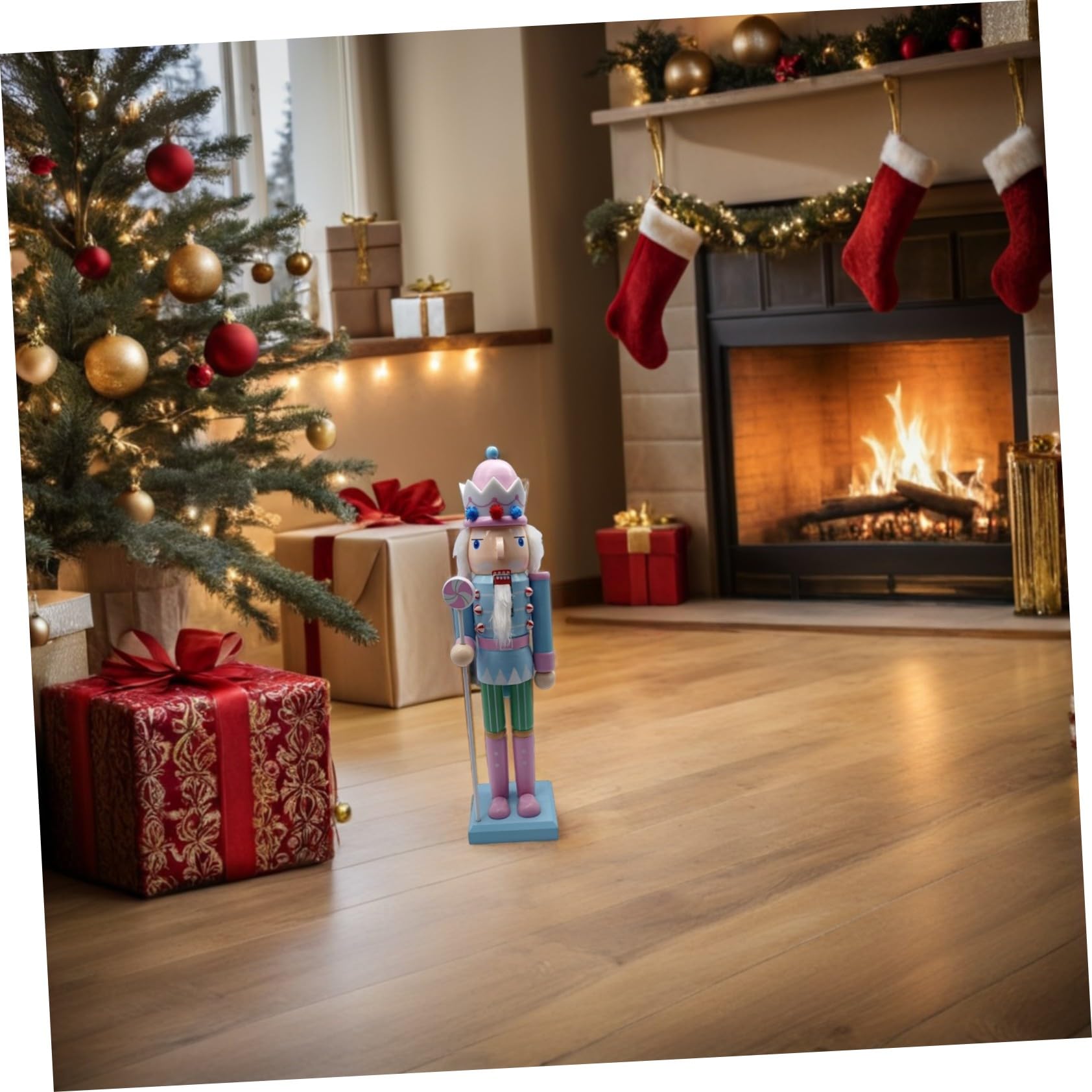 GLEAVI Nussknacker-Soldat als Ornament Traditionelle Weihnachtsdekoration mit Nussknacker-Figur aus Holz Dekorative Figur für Kaminsims Regal oder Tisch Weihnachtsfigur für Feiern