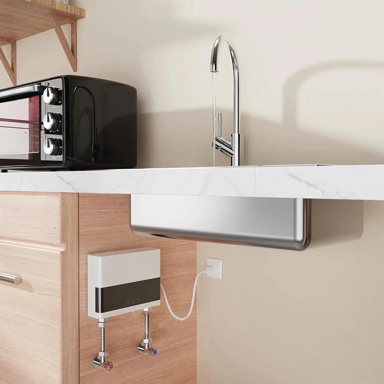 Instant Electric Water Heater with Remote Control Silver