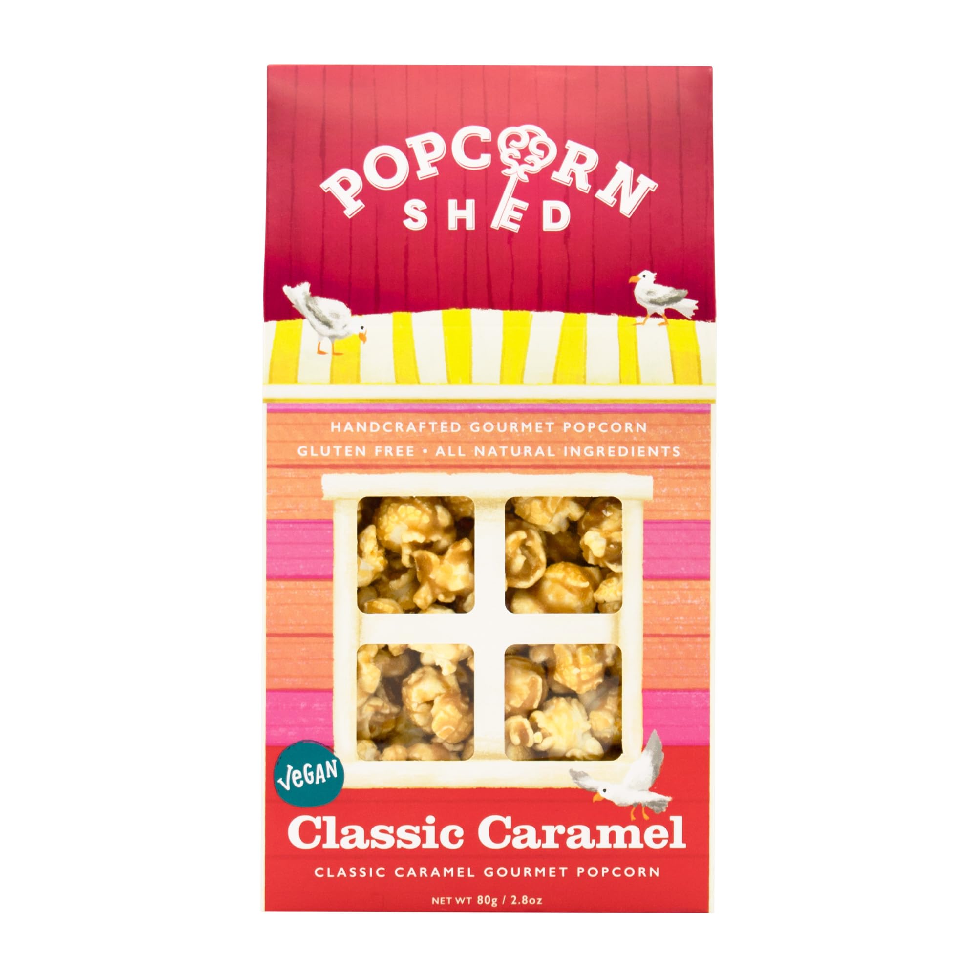 Popcorn Shed Classic Caramel Gourmet Popcorn (1 x 80g) - Vegan Classic Caramel Gourmet Popcorn, Easy & Low Calorie Snack, Perfect for Parties, Movie Nights & Gifting