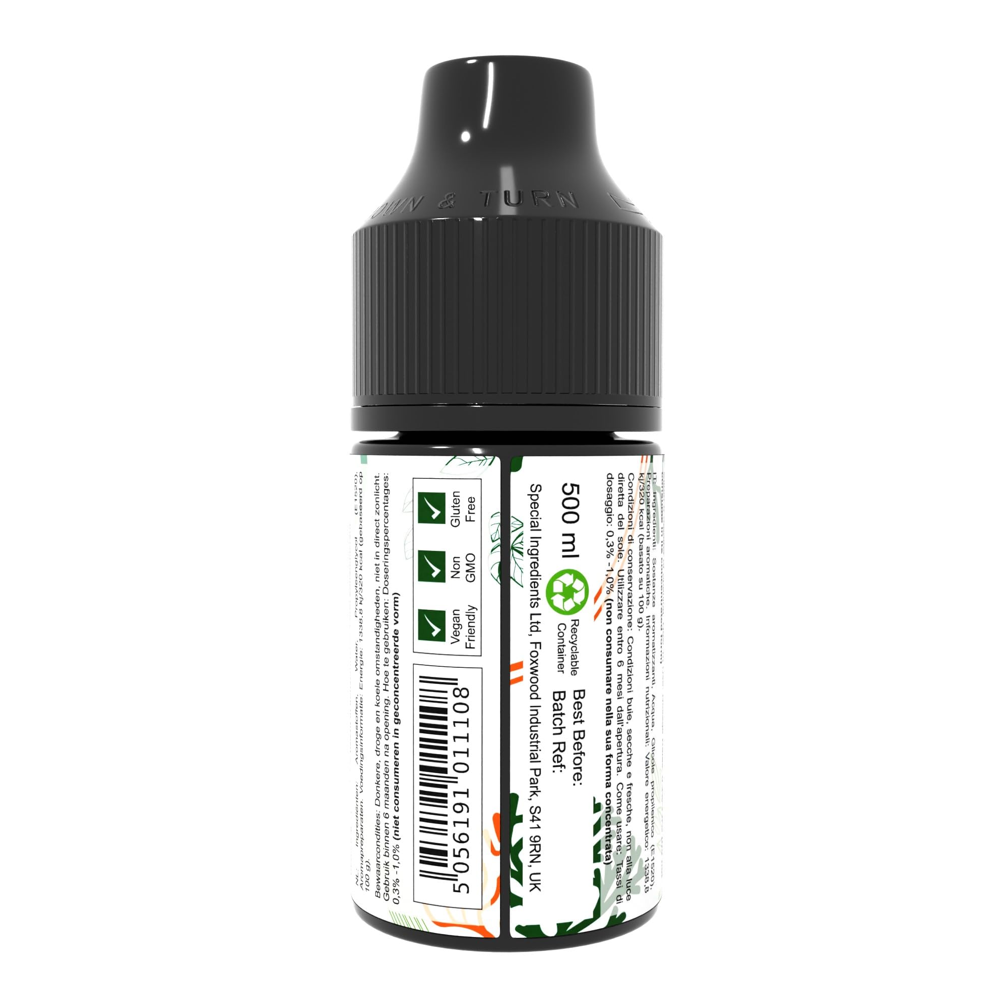Special Ingredients Flavour Drops Sour Apple, 500 ml | Apfel Sauer-Geschmackstropfen, Lebensmittelaroma, Vegane Geschmackstropfen, Für Backen, Speisen und Getränke, Zuckerfrei