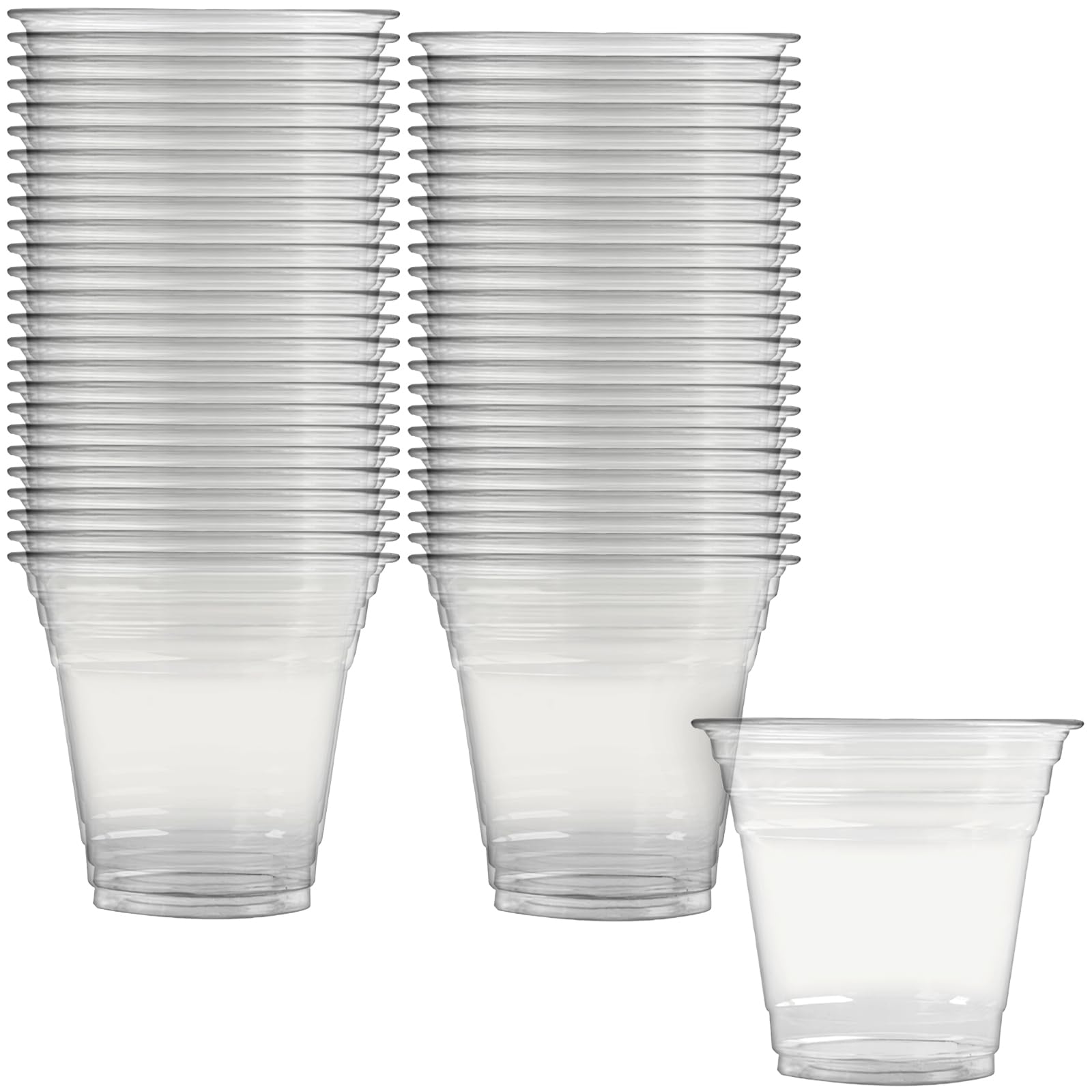 FineLine Settings Clear Plastic Drinking Cups (12 oz) 50 Ct. - Ideal for Weddings, Birthdays, Picnics, & More