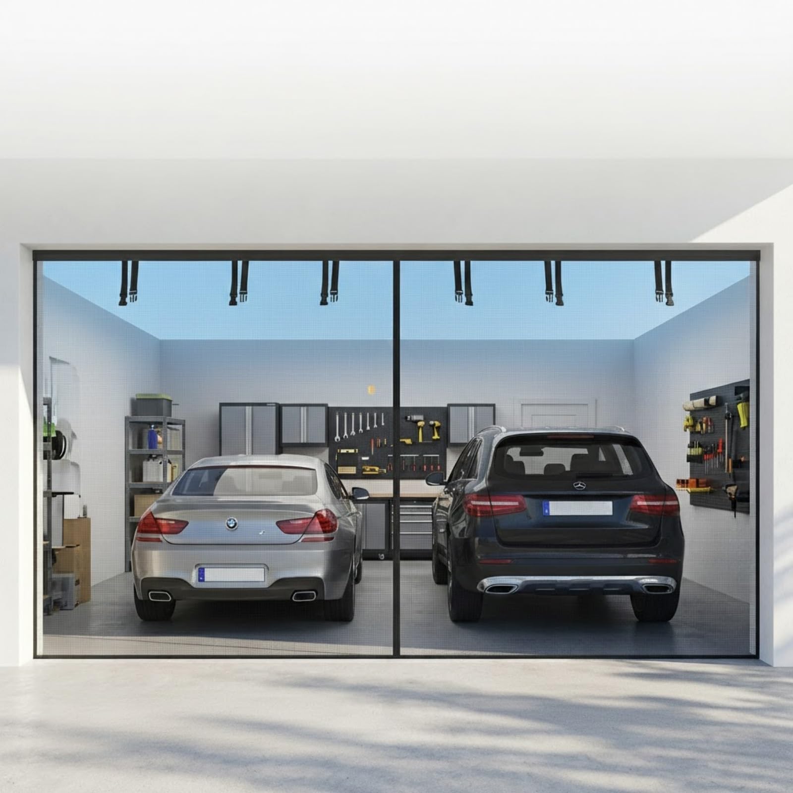 Moustiquaire magnétique de garage en fibre de verre durable fermeture automatique