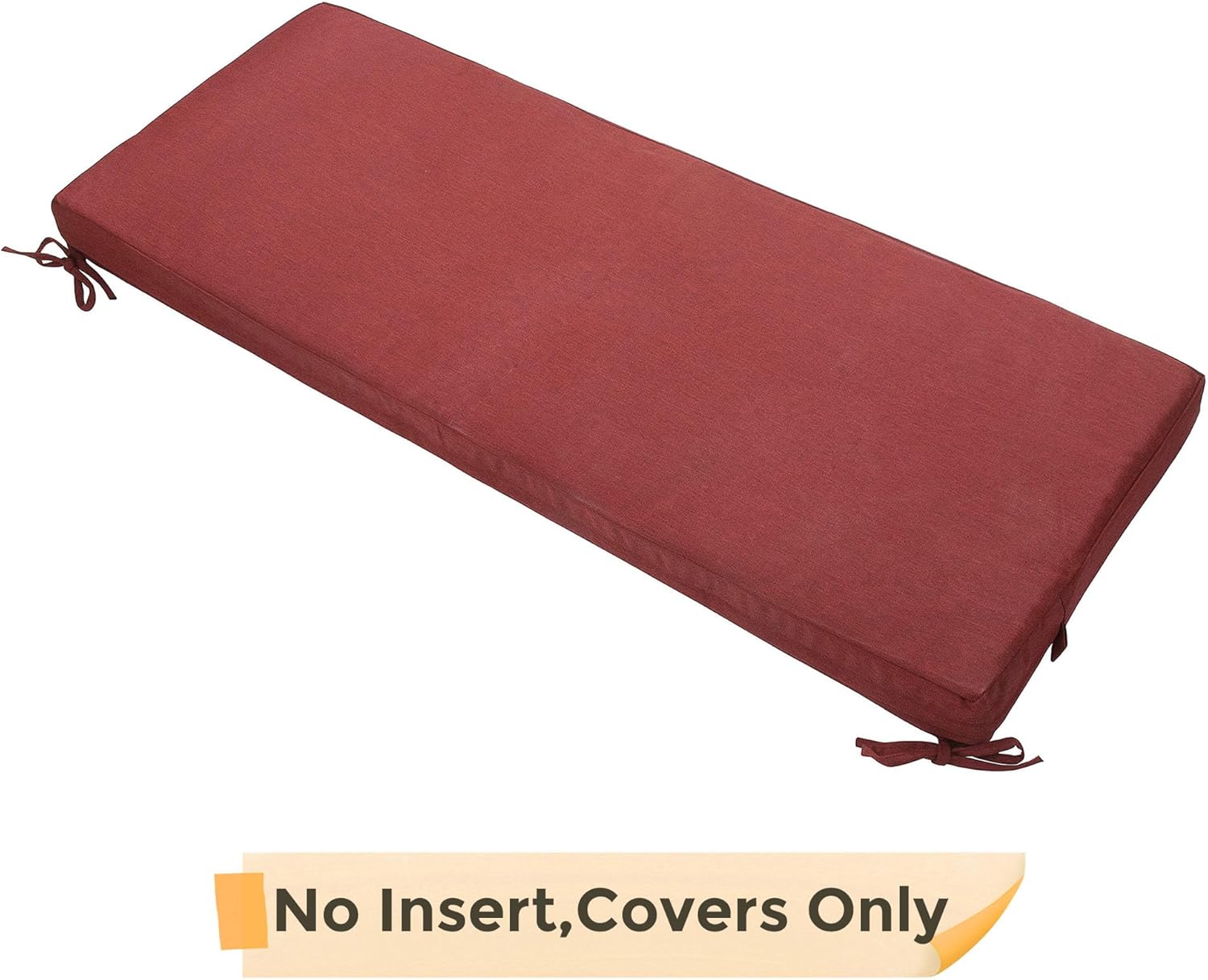 FUNHOME Outdoor Bench Cushion Cover 45 x18 x 3 inch,Slipcover Replacement for Patio Graden Furniture Seat Cushions,Water Resistant Porch Swing Cushion Cover Only,No Insert(Rust Red)