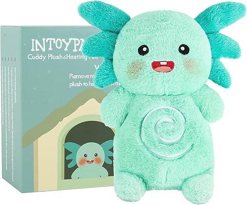 Axolotl - Almohadilla térmica para microondas, almohada de felpa suave y acogedora para niños y mujeres, juguete de peluche kawaii, calidez de