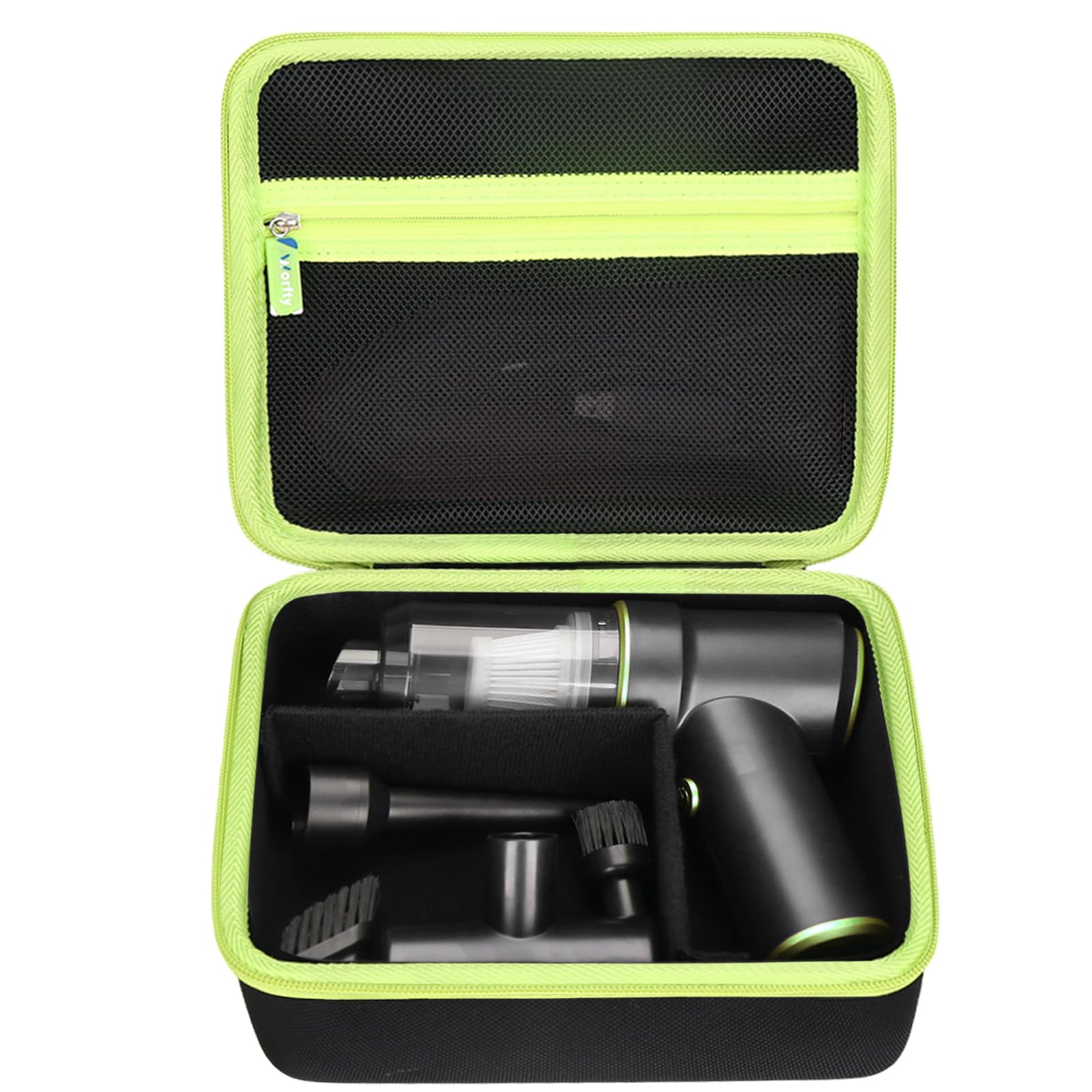 Case for CODN Handheld Car Vacuum Portable Cordless 12000PA 2 in 1 Handheld Vacuum Cleaner and Air Duster - Hard Protective Travel Carrying Storage Bag (Black-Green)-image-2
