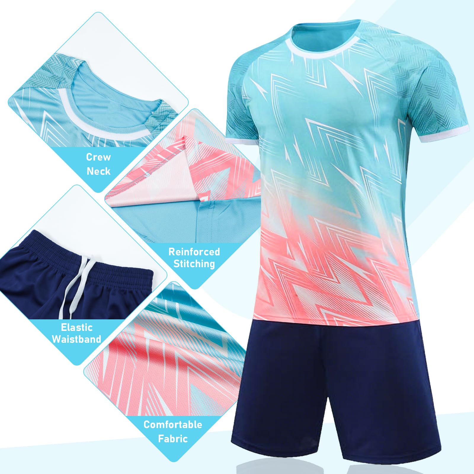 Zestaw piłkarski dla dzieci, chłopięcy, koszulka piłkarska, szybkoschnąca siateczka, oddychające szorty i T-shirty, strój treningowy do piłki nożnej, strój szkolny, dres treningowy, stroje
