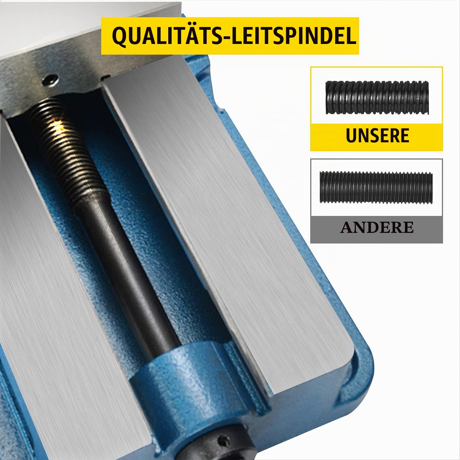 VEVOR Maschinenschraubstock aus Stahl, 40 mm Höhe, 125 mm Öffnung, 24 KN Max. Spannkraft, für Fräsmaschinen, Bohrmaschinen und Werkbänke
